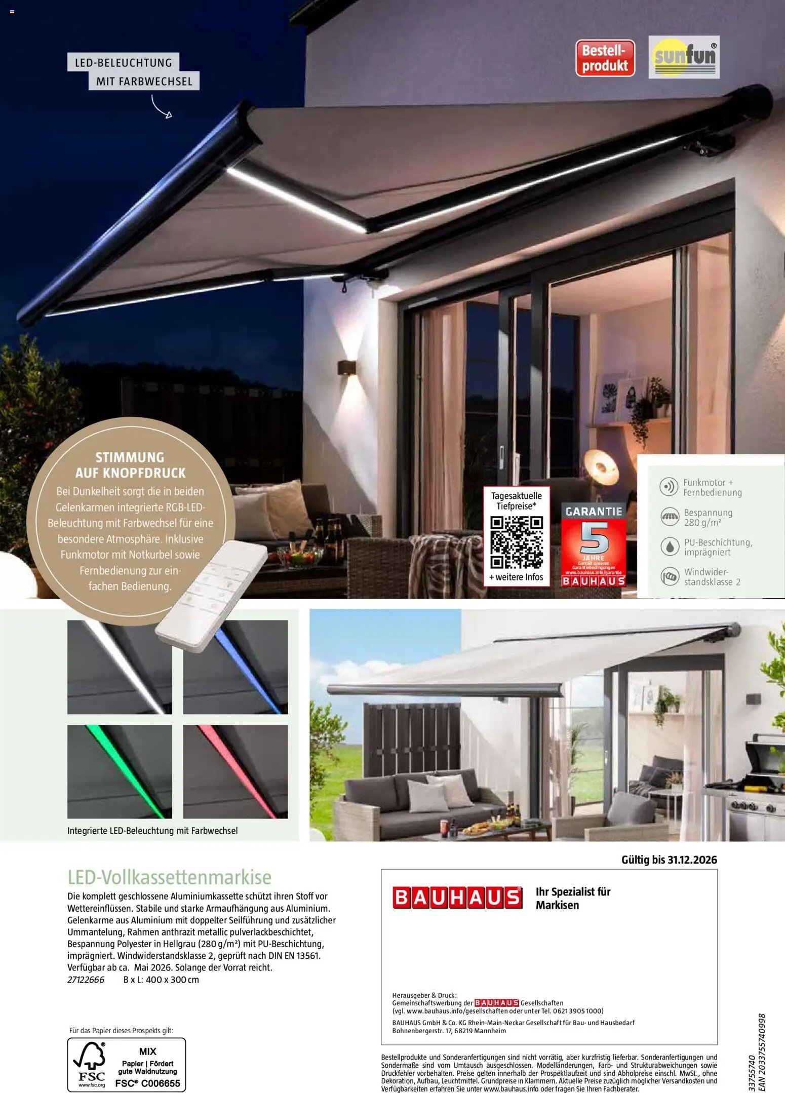 Bauhaus Markisen