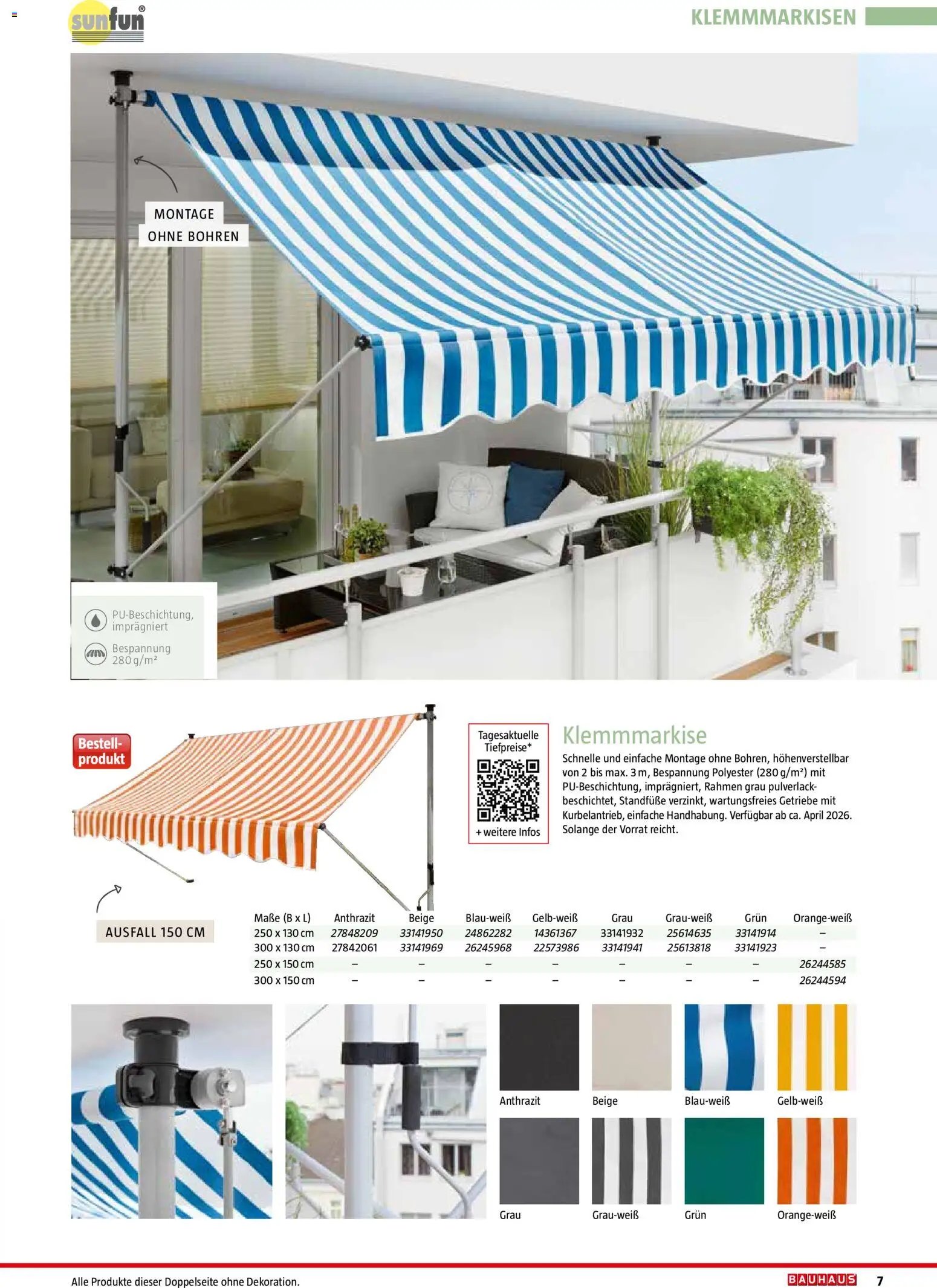 Bauhaus Markisen