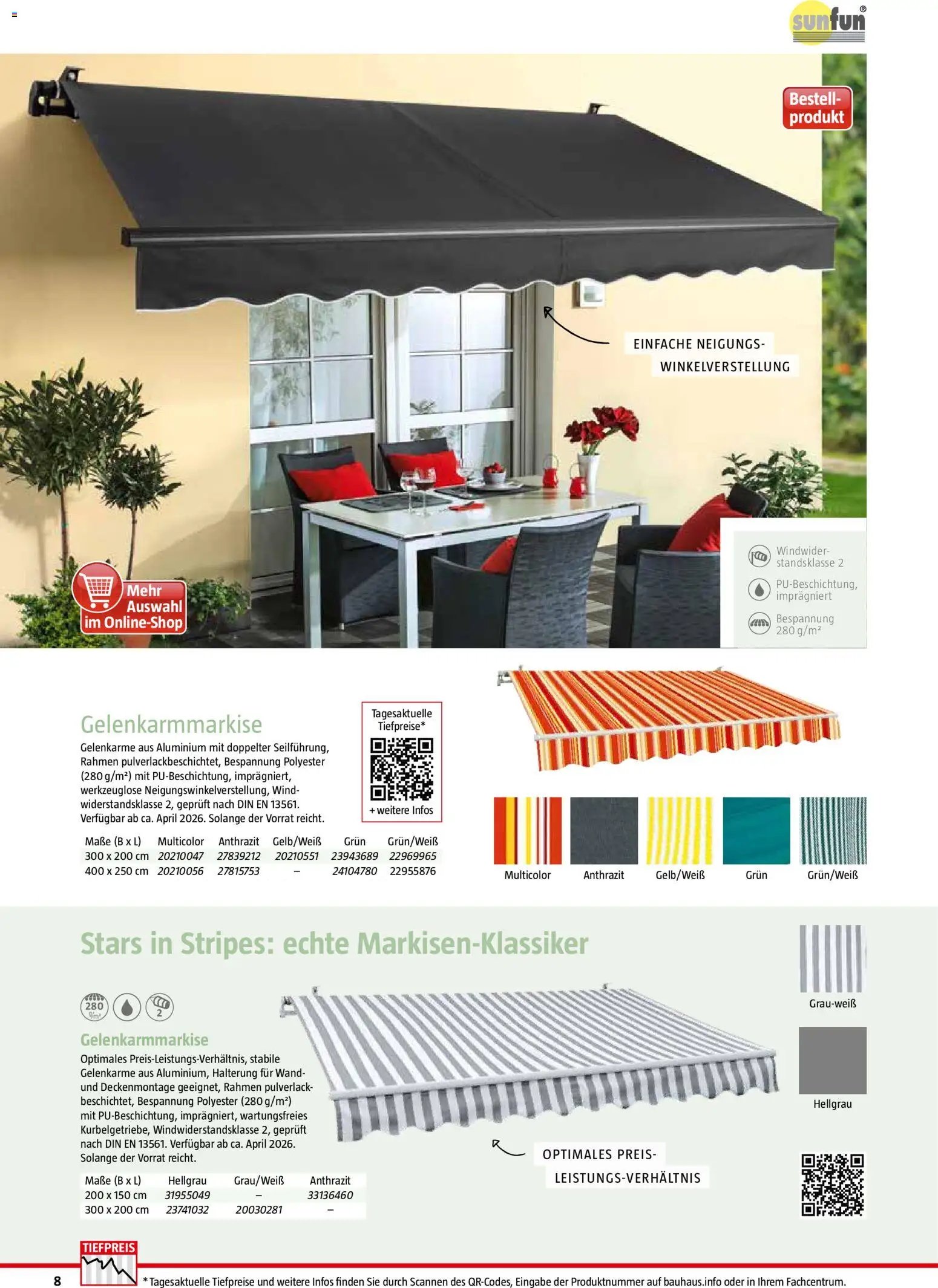 Bauhaus Markisen