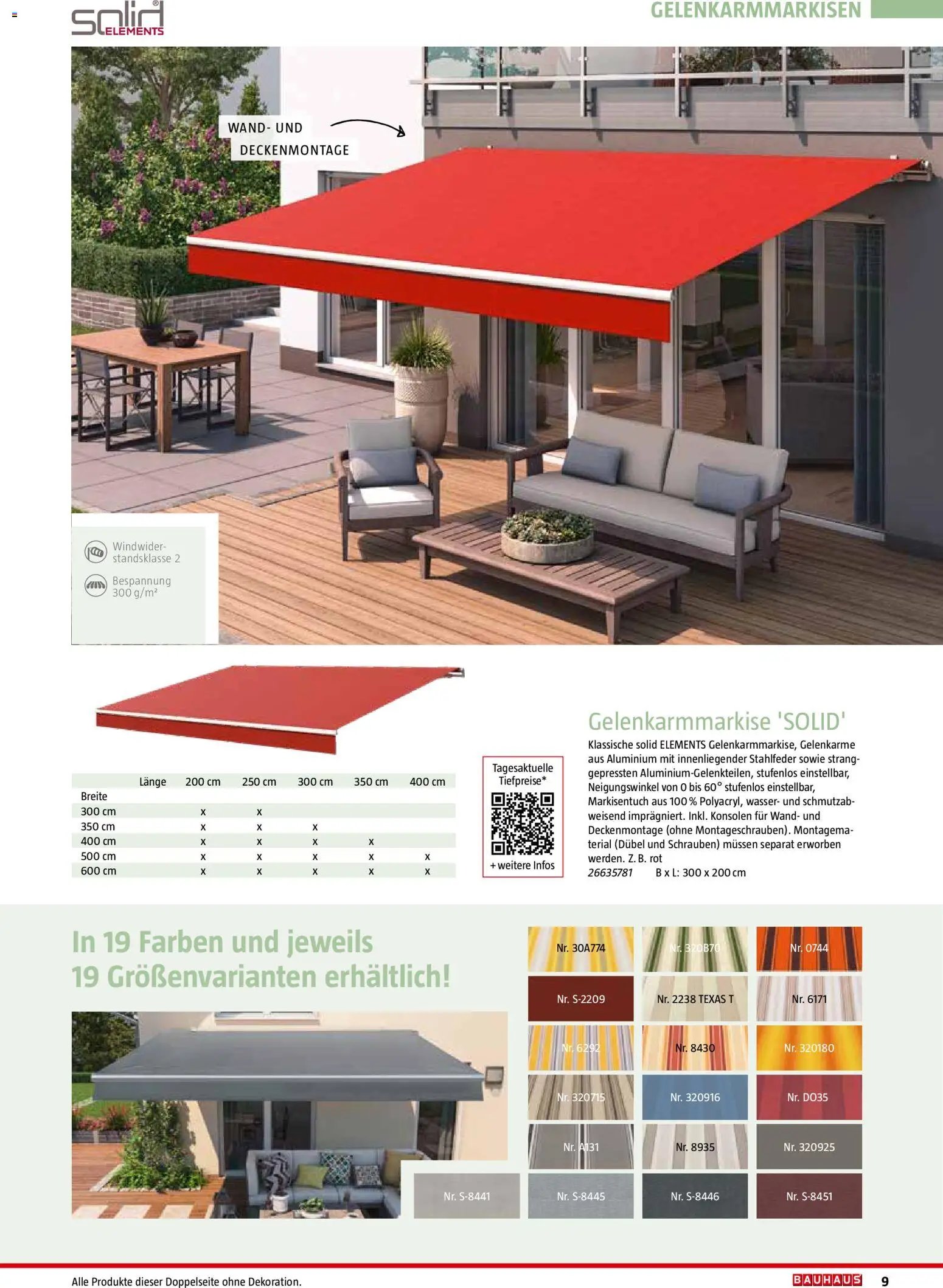 Bauhaus Markisen