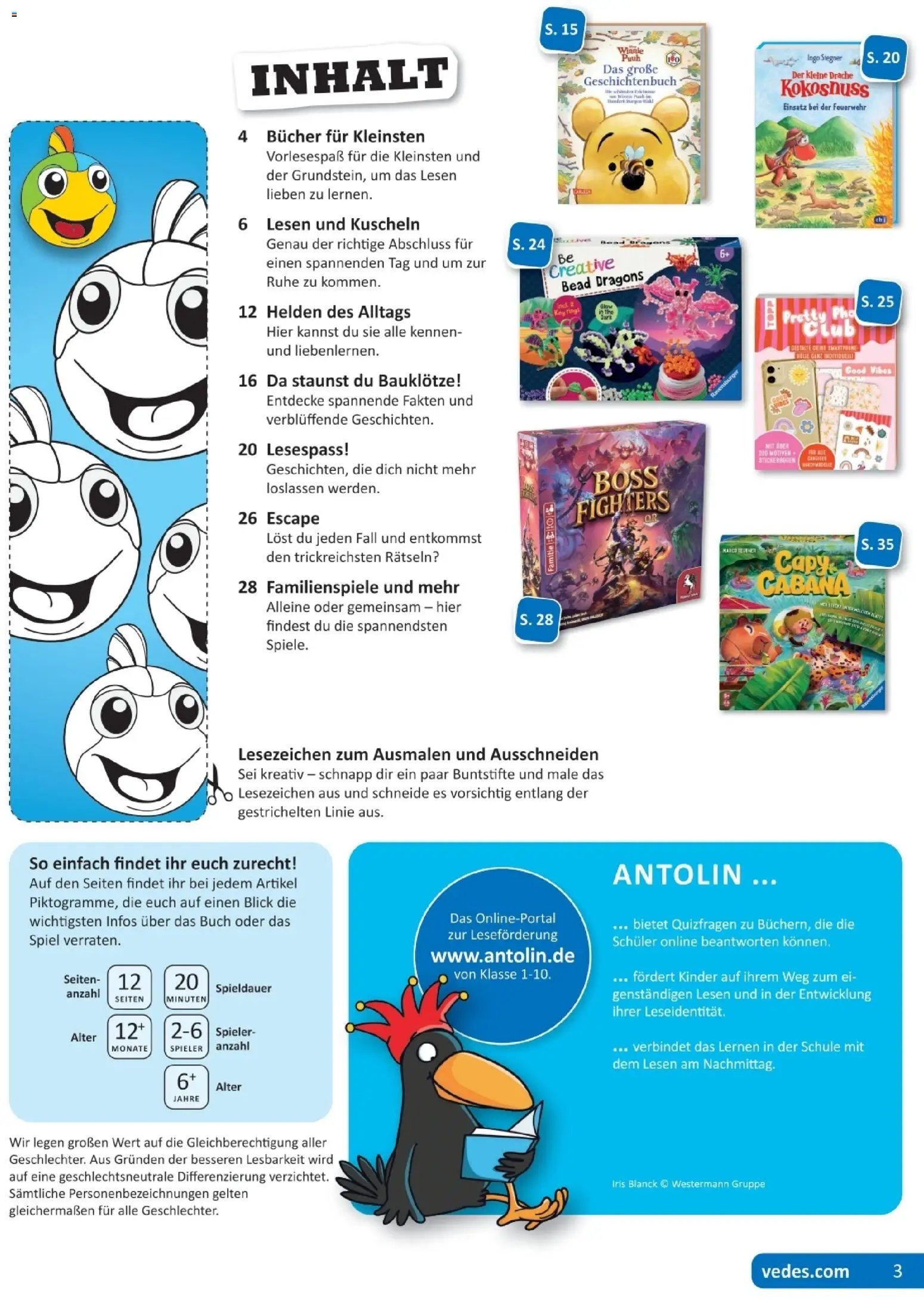 Vedes Spiele-, Buch- und Kreativprospekt