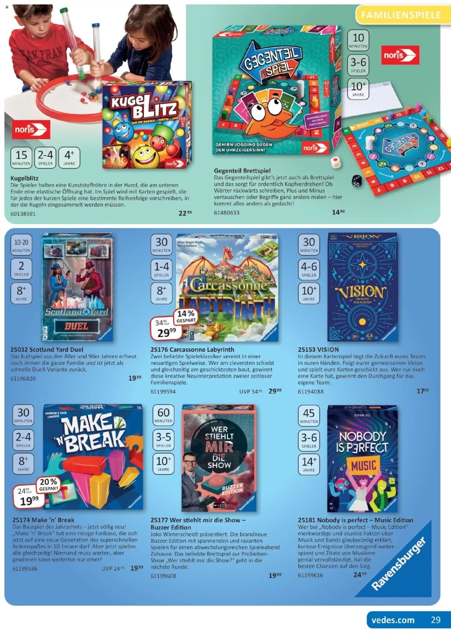 Vedes Spiele-, Buch- und Kreativprospekt