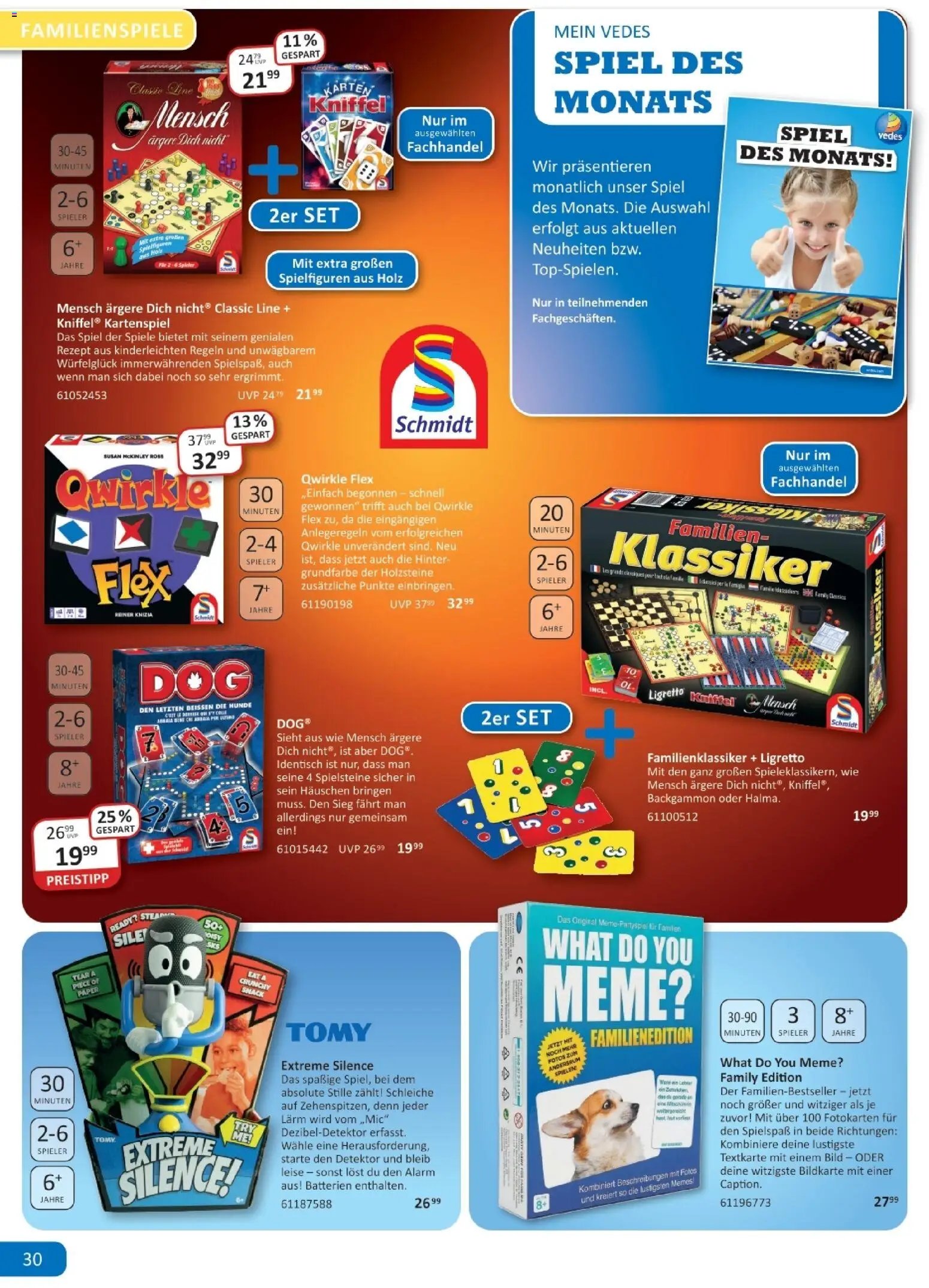 Vedes Spiele-, Buch- und Kreativprospekt