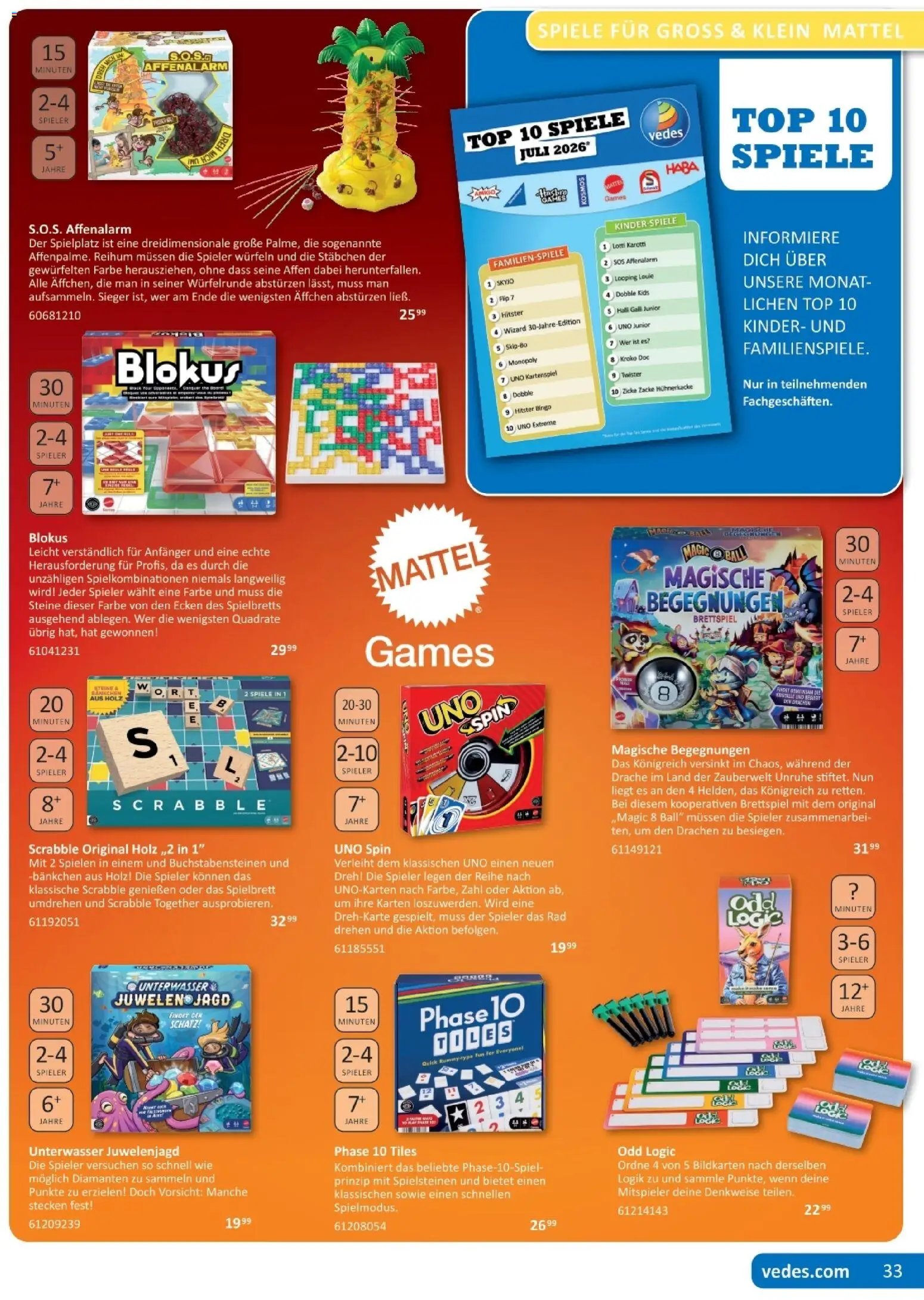 Vedes Spiele-, Buch- und Kreativprospekt