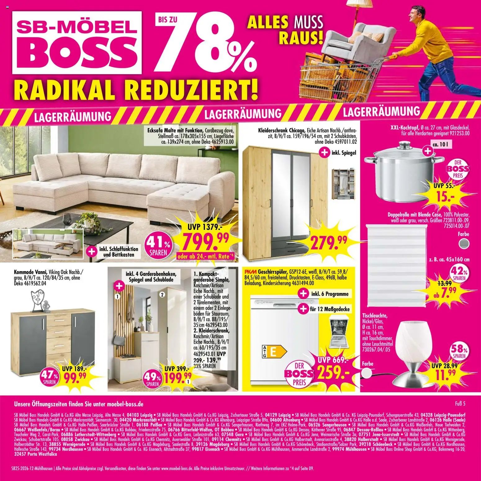 SB Möbel Boss Prospekt Mühlhausen