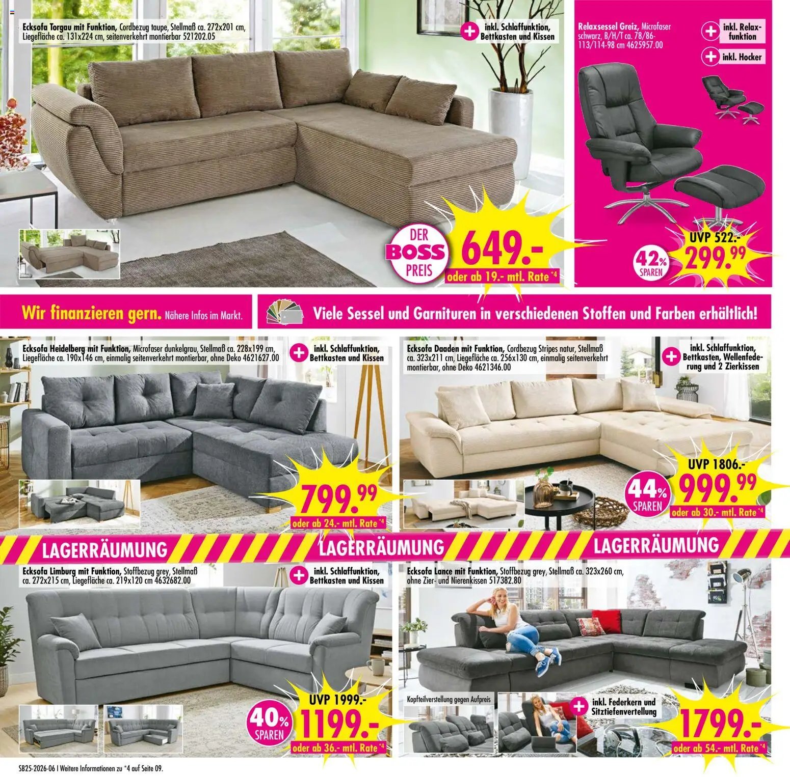 SB Möbel Boss Prospekt Mühlhausen