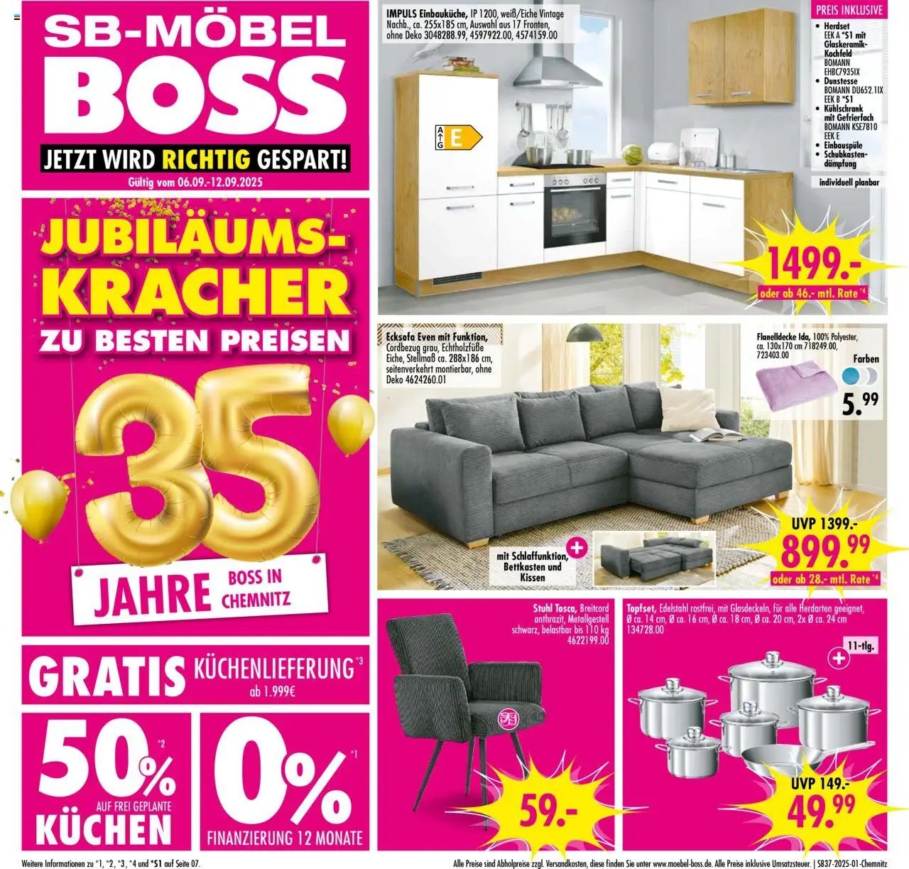 SB Möbel Boss Prospekt Chemnitz	 (2025-09-06 - 2025-09-12) | 1
