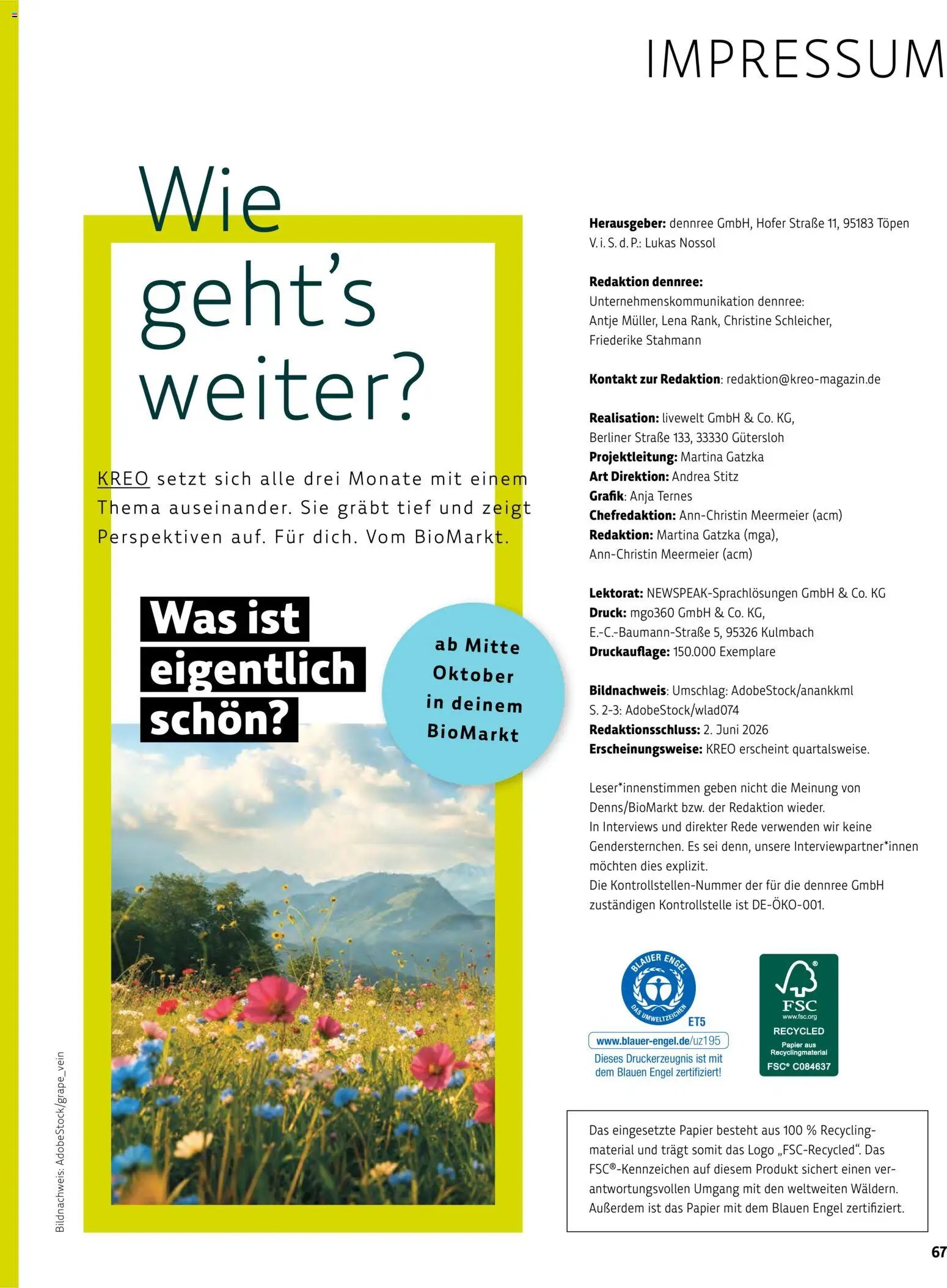 Denns BioMarkt Kreo Magazin