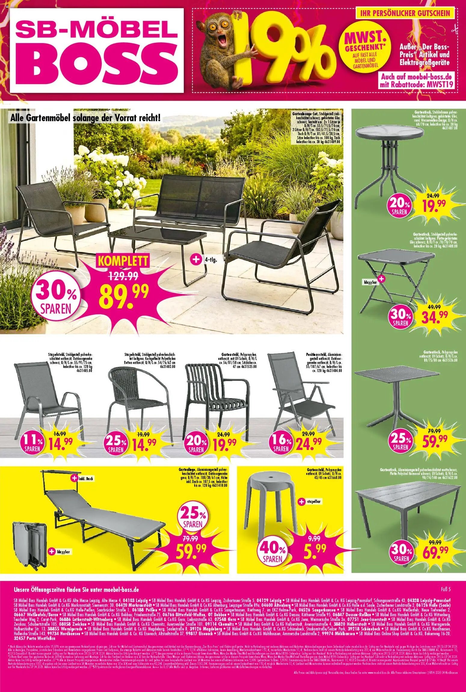 SB Möbel Boss Prospekt Nordhausen