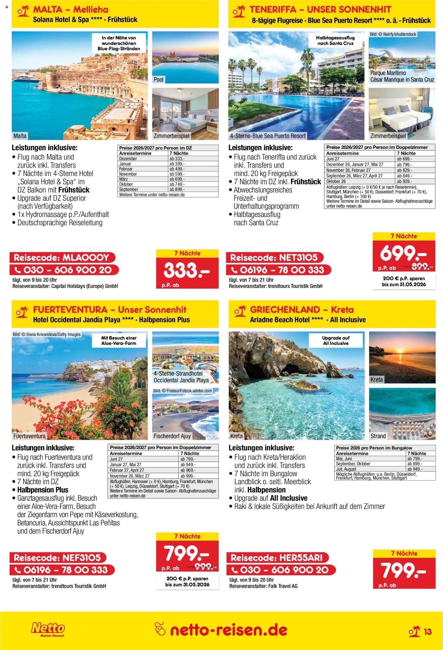 Netto Reisen Prospekt 	