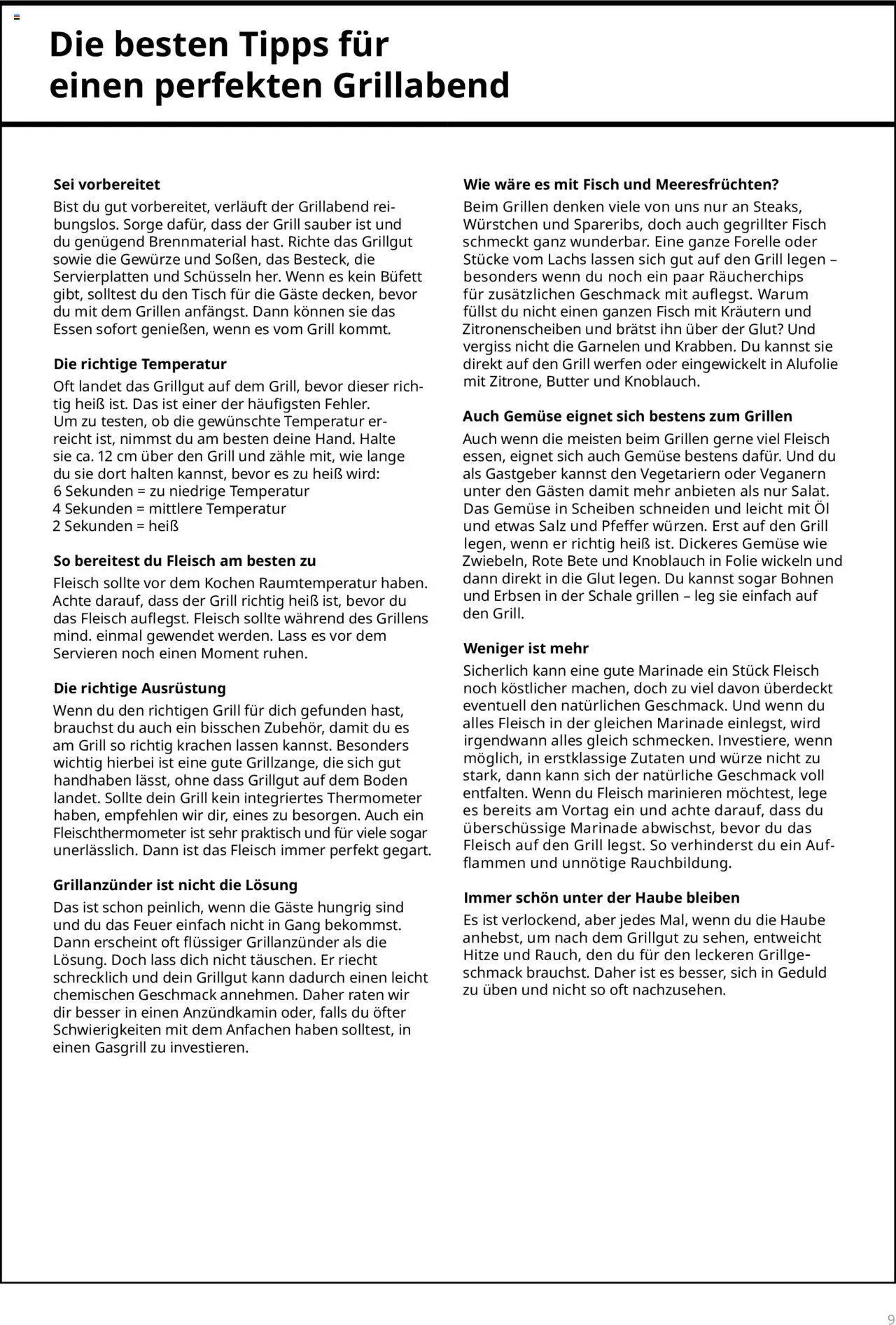 Ikea Grillen und Kochen Broschüre