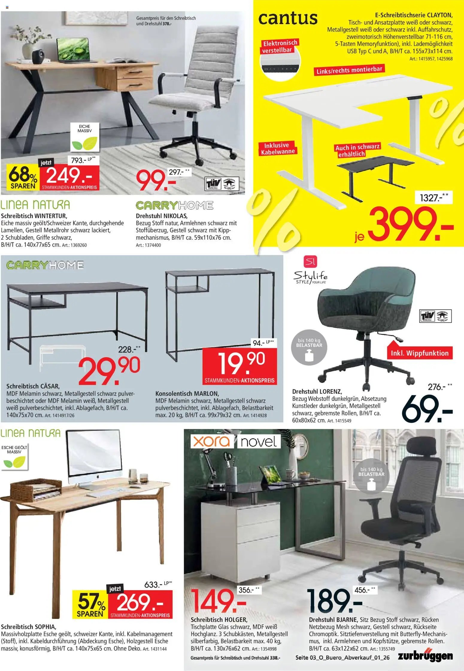 Zurbrüggen Büro Abverkauf
