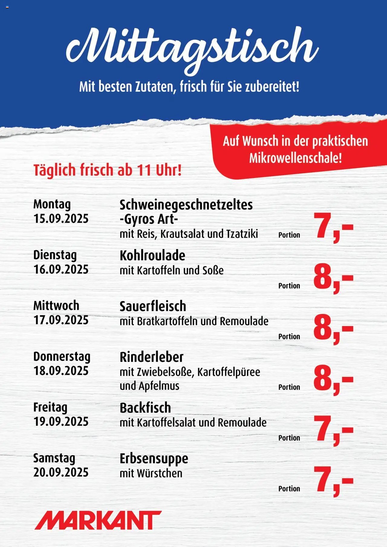 Markant  Mittagstisch (2025-09-15 - 2025-09-20) | 1