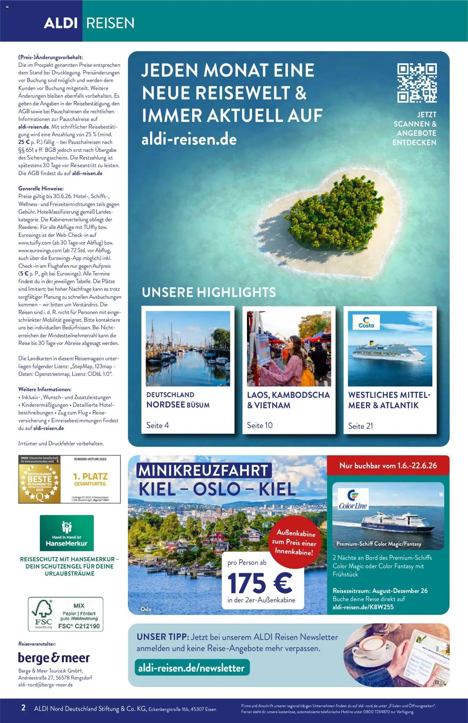 Aldi Reisen Reisemagazin