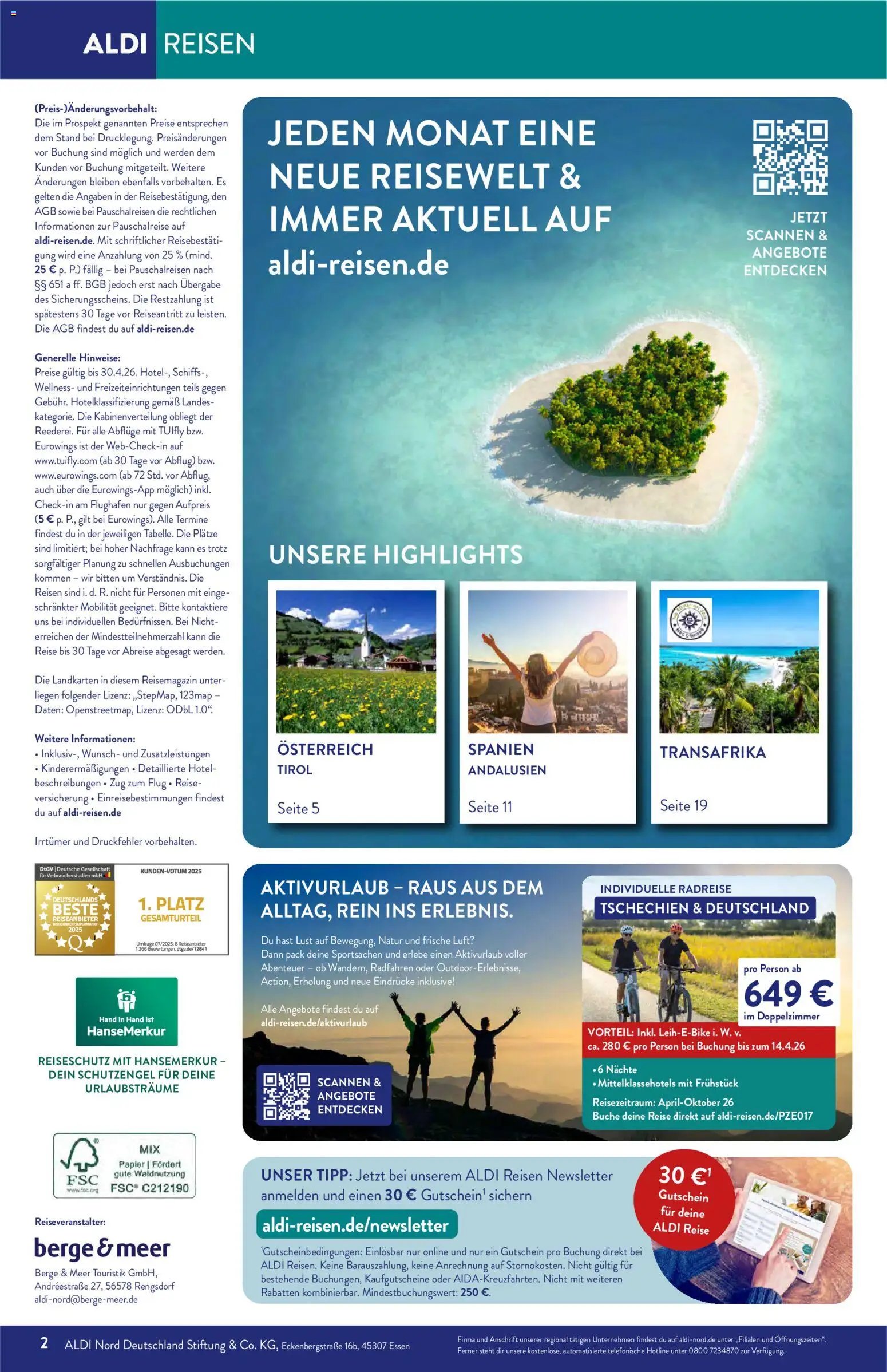 Aldi Reisen  Reisemagazin