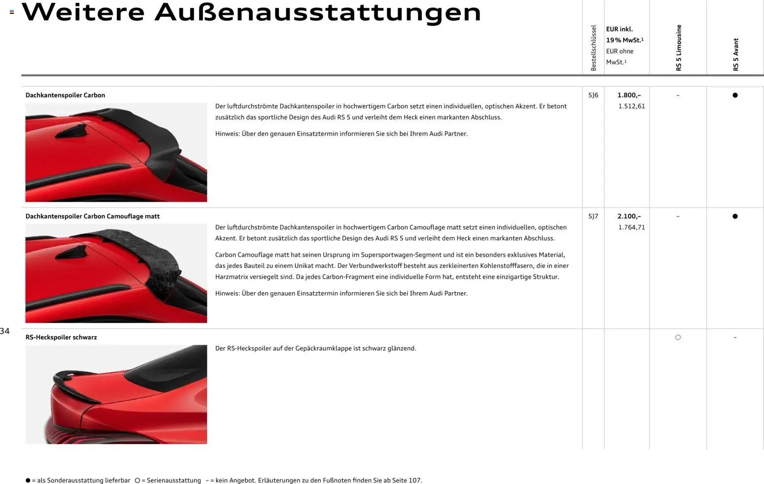 Audi RS 5 Limousine / RS 5 Avant (2026-04-01 - 2027-04-01)