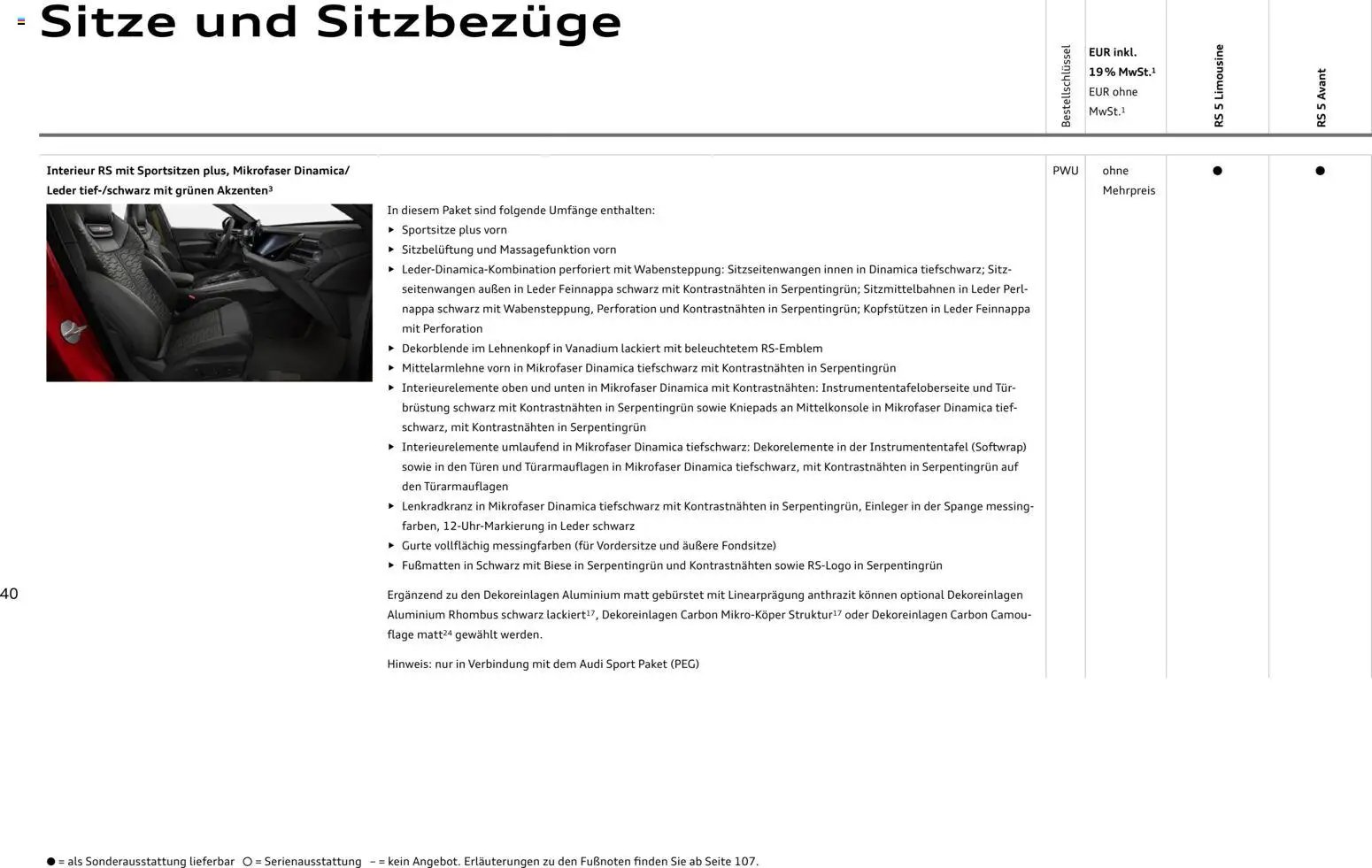 Audi RS 5 Limousine / RS 5 Avant (2026-04-01 - 2027-04-01)