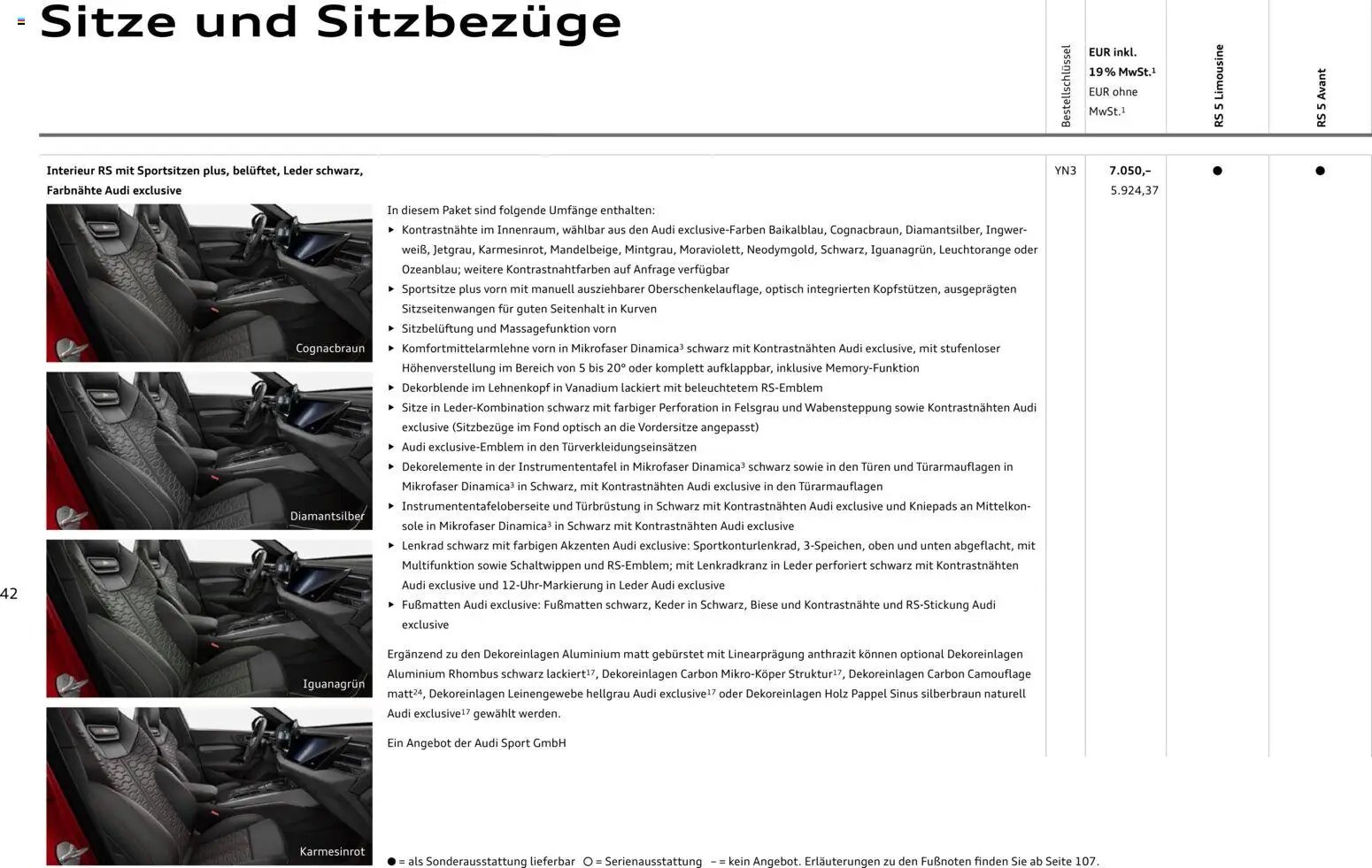 Audi RS 5 Limousine / RS 5 Avant (2026-04-01 - 2027-04-01)