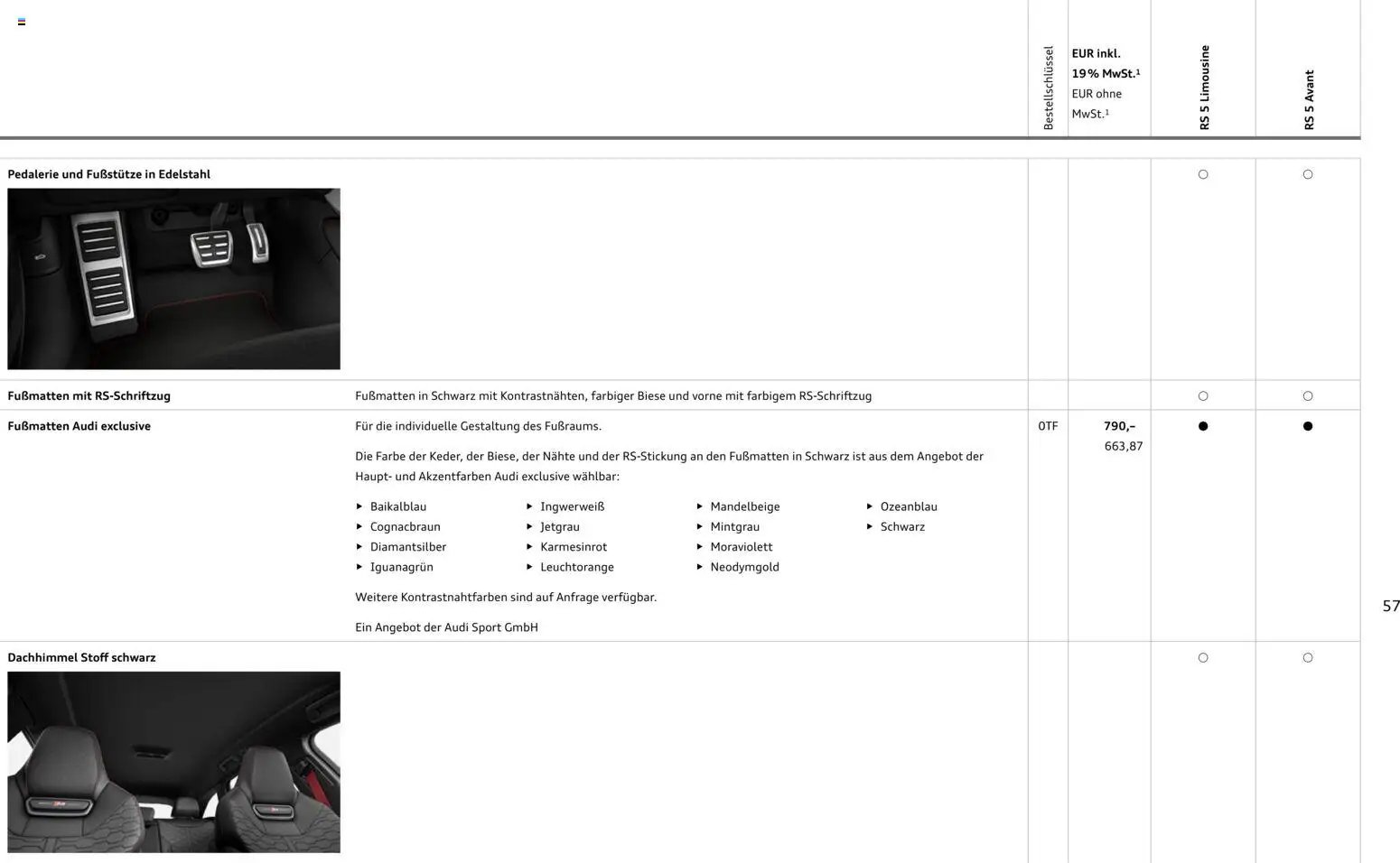 Audi RS 5 Limousine / RS 5 Avant (2026-04-01 - 2027-04-01)