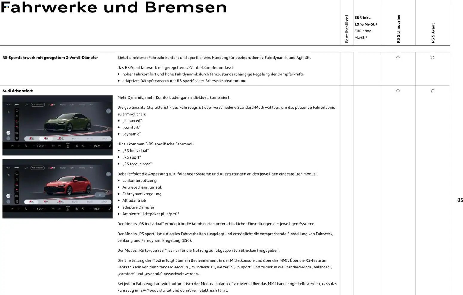 Audi RS 5 Limousine / RS 5 Avant