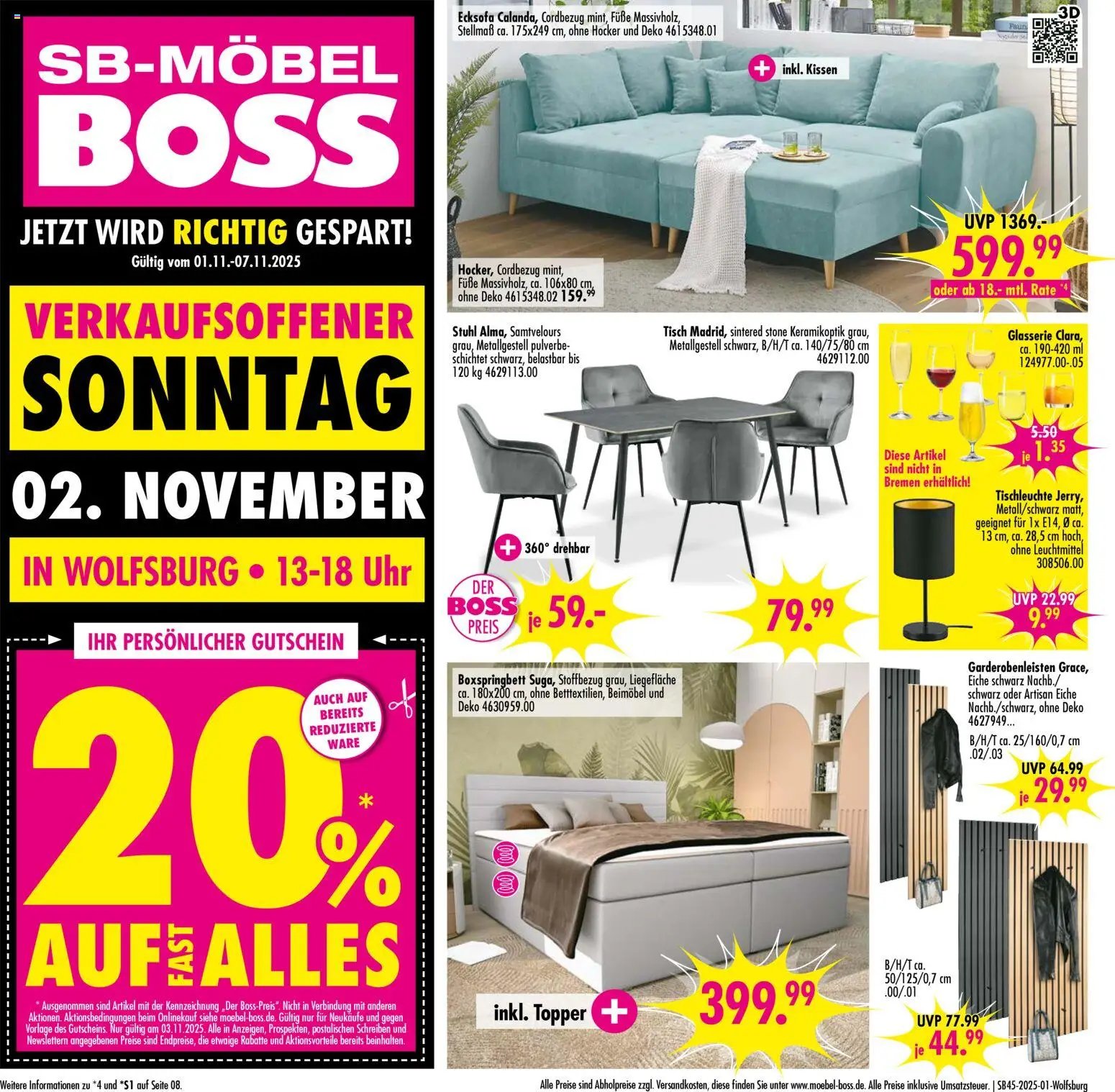 SB Möbel Boss Prospekt Wolfsburg (2025-11-01 - 2025-11-07) | 1
