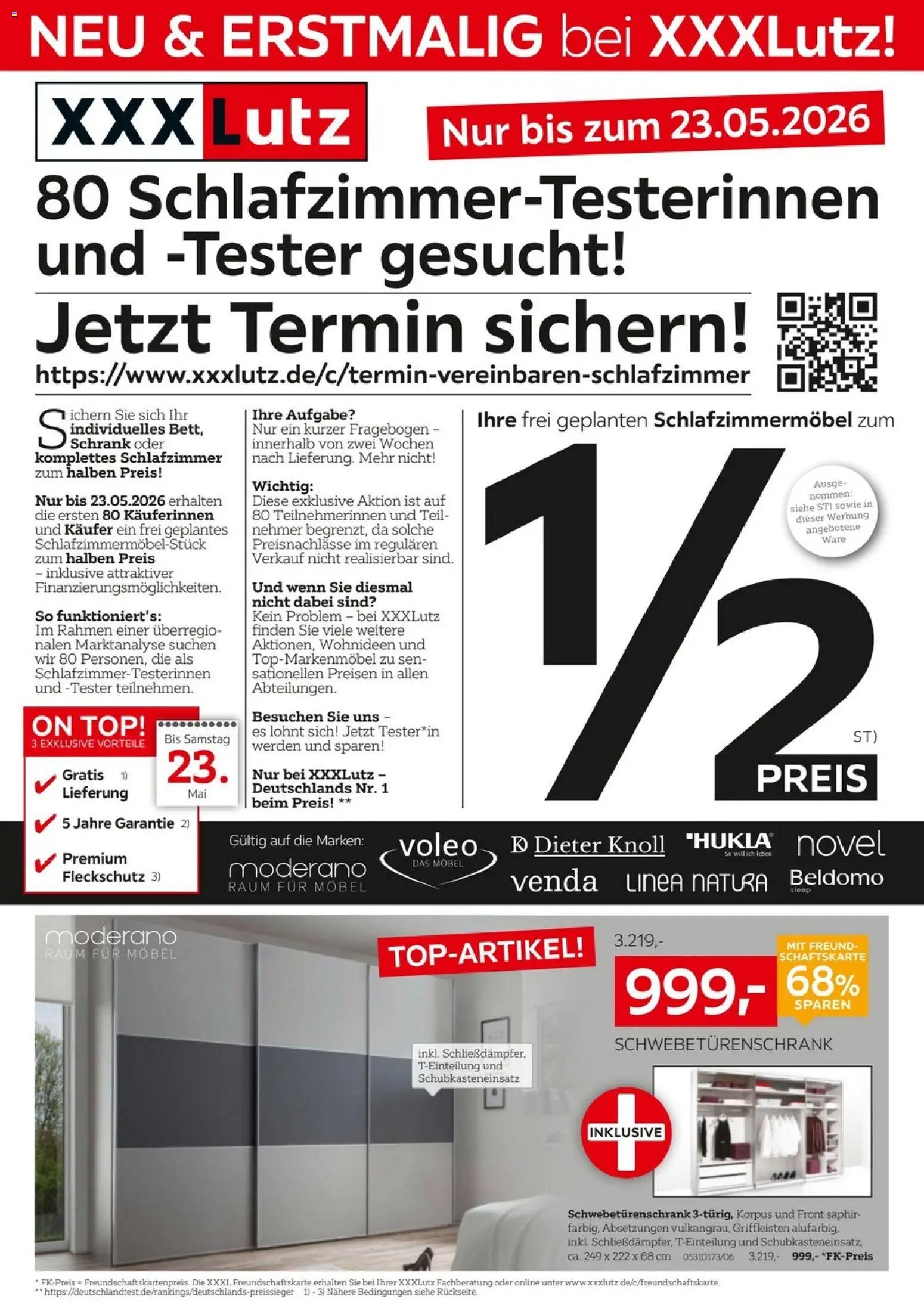 XXXLutz Schlafzimmer-Testerinnen und -Tester gesucht
