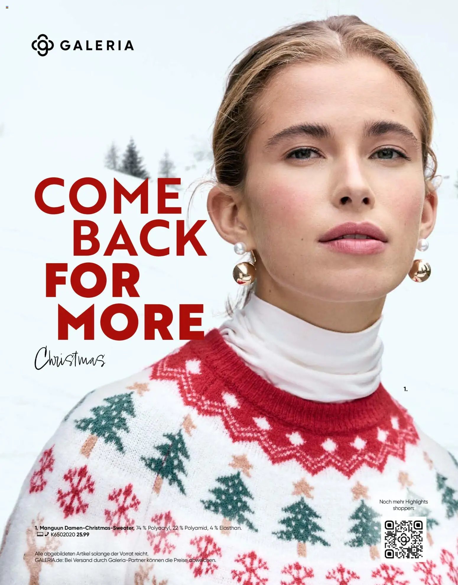 Galeria Karstadt Kaufhof  Weihnachtsmagazin Come back for more