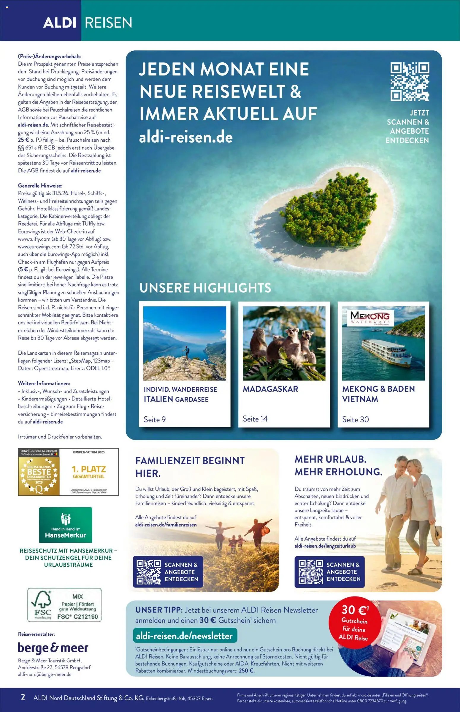Aldi Reisen Reisemagazin