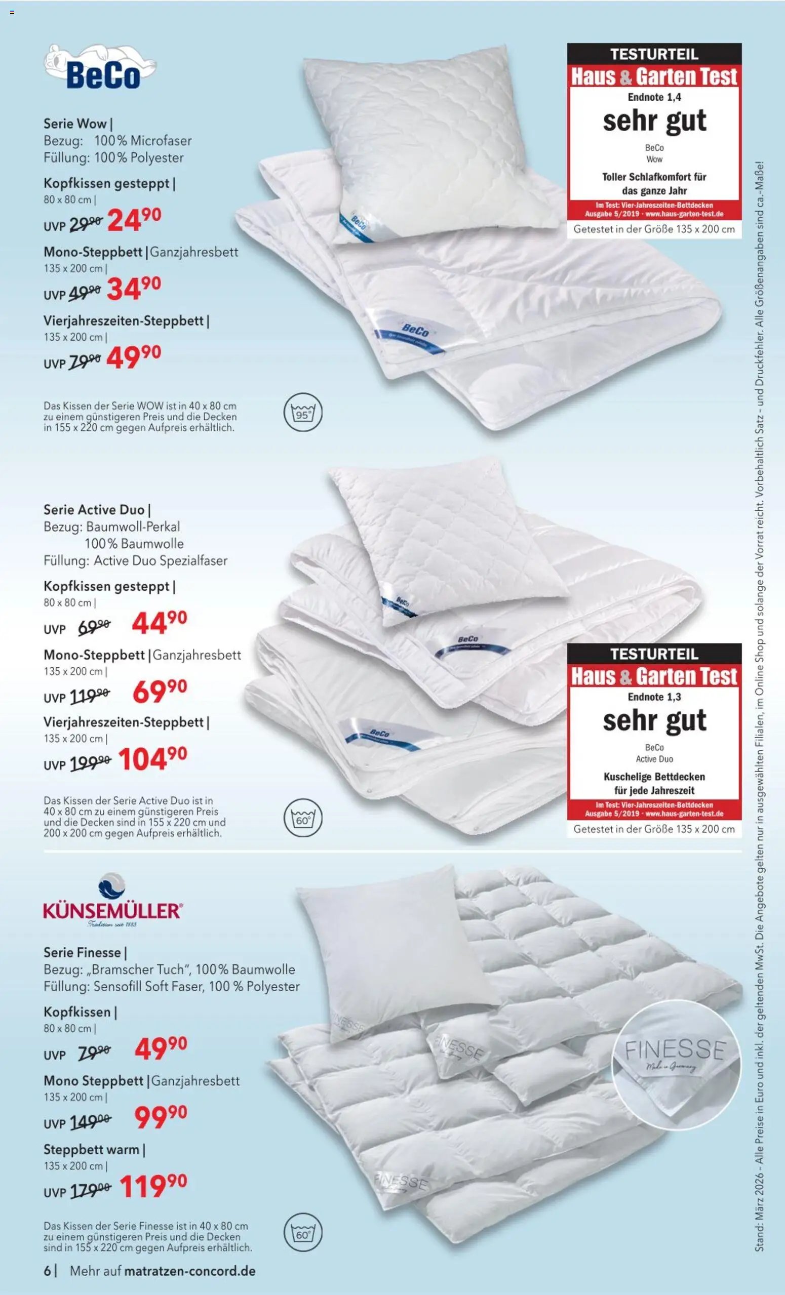 Matratzen Concord Prospekt 	