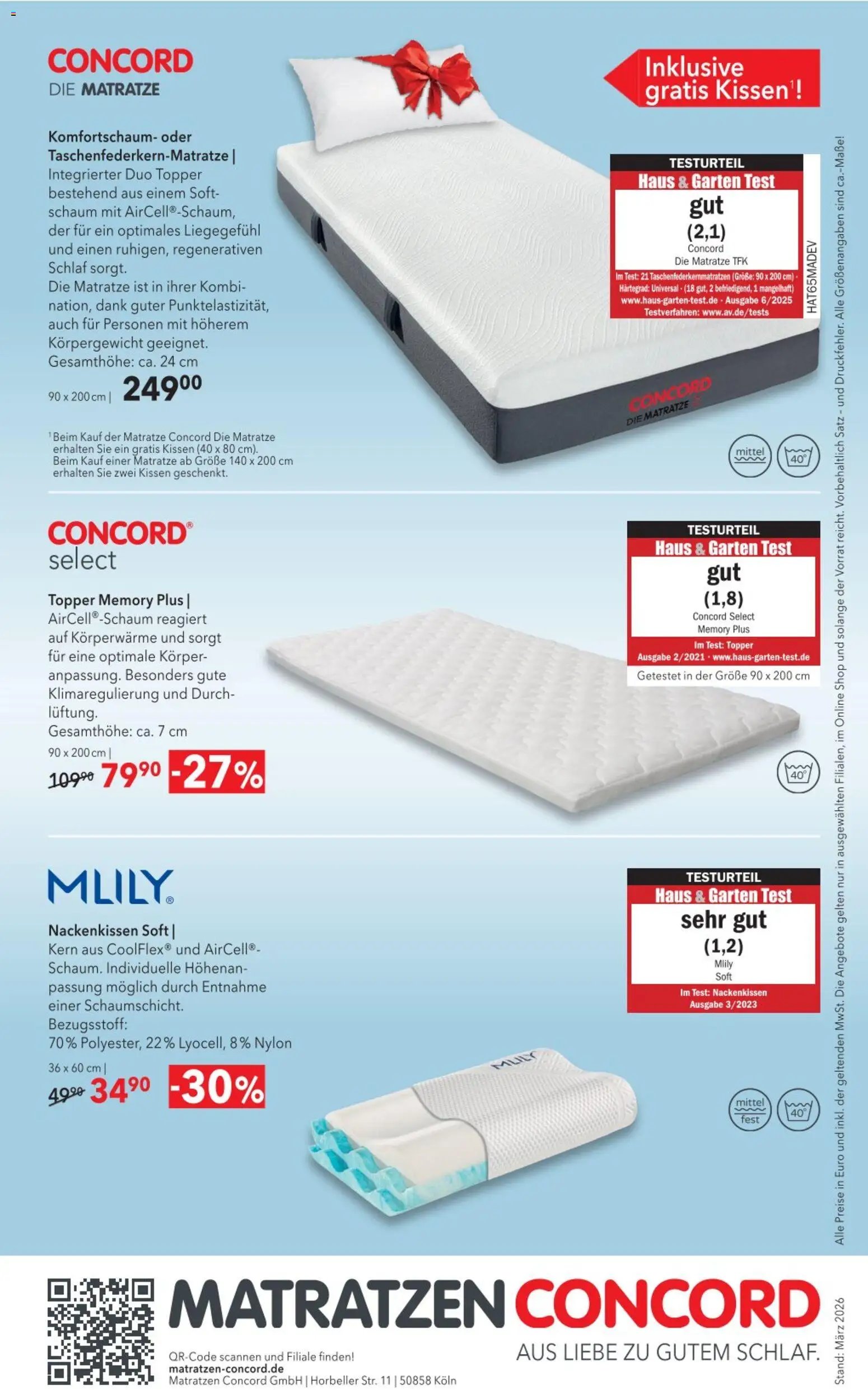 Matratzen Concord Prospekt 	