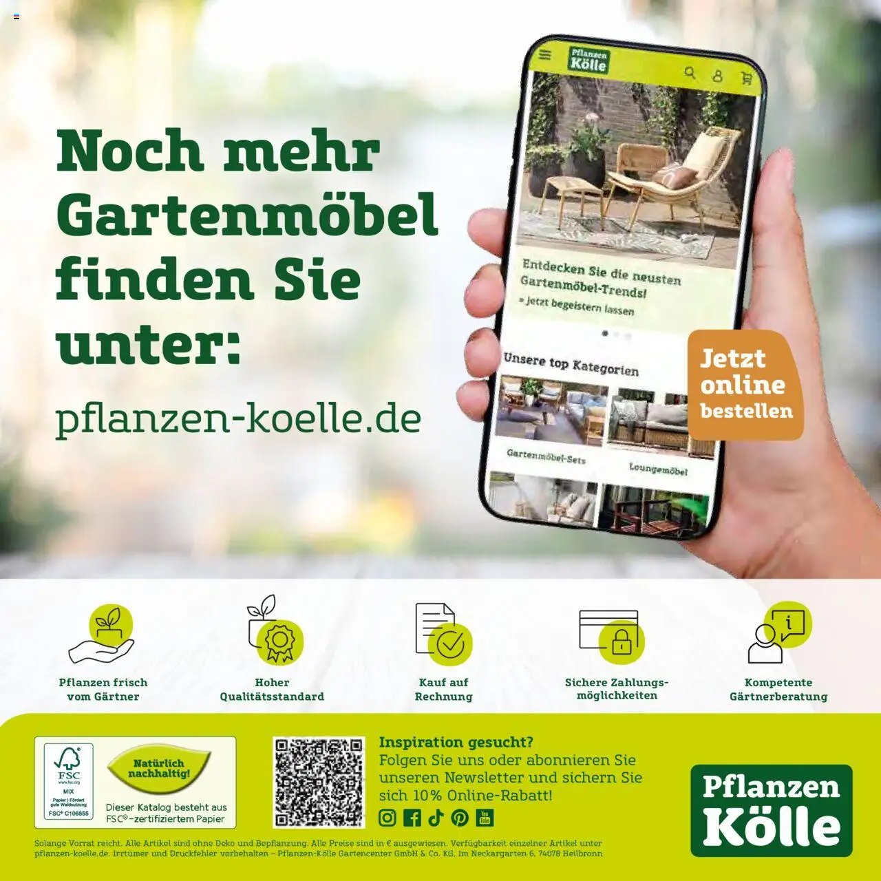Pflanzen-Kölle Gartenmöbel Katalog 2025