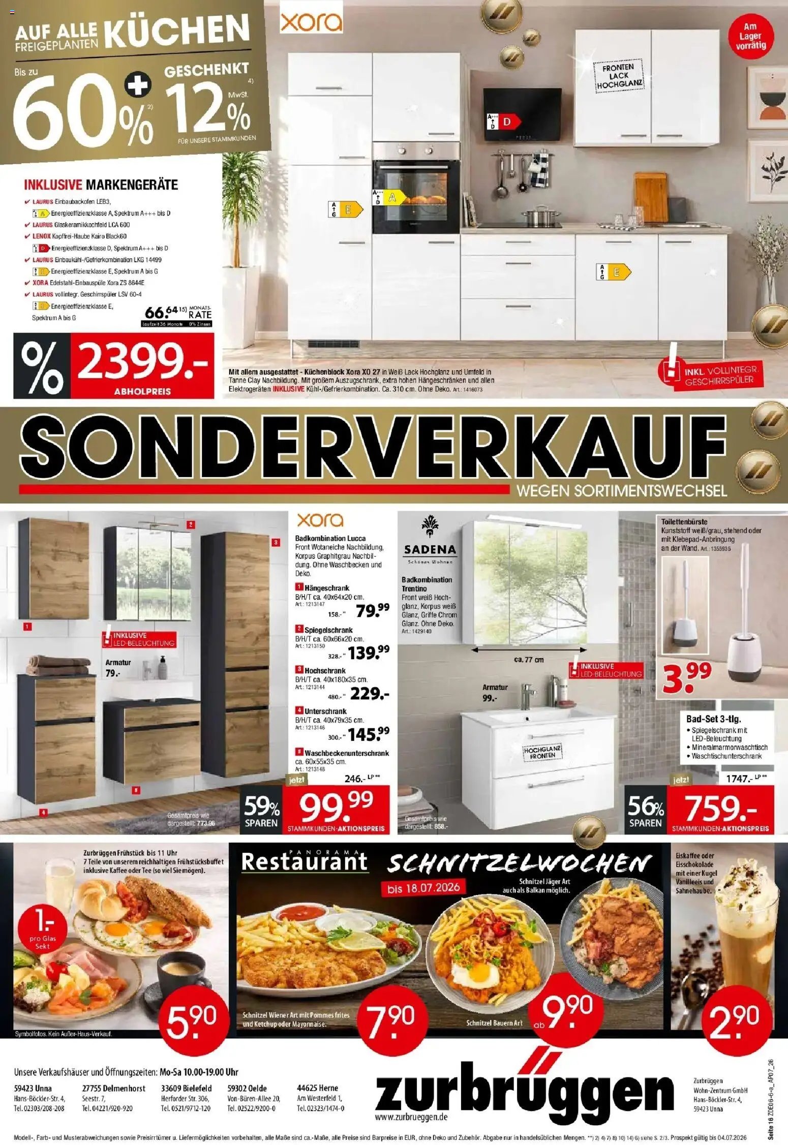 Zurbrüggen Sonderverkauf