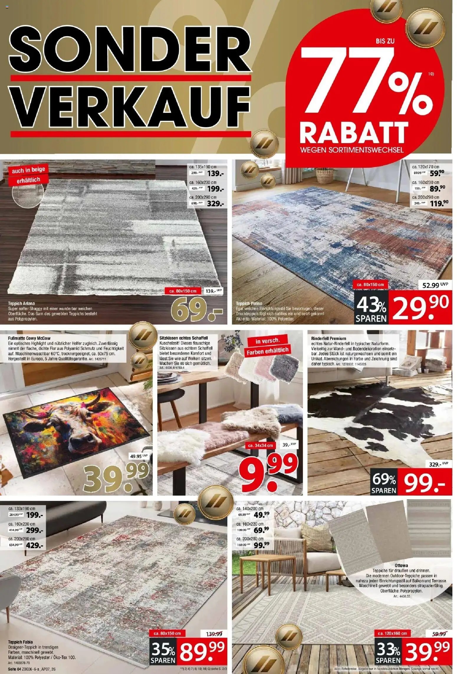 Zurbrüggen Sonderverkauf