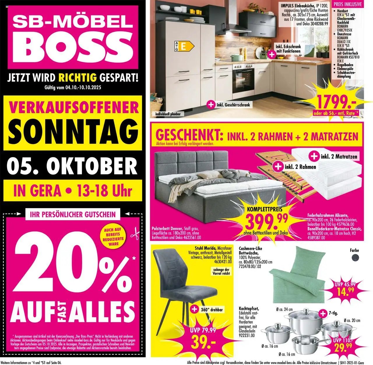 SB Möbel Boss Prospekt Gera	 (2025-10-04 - 2025-10-10) | 1