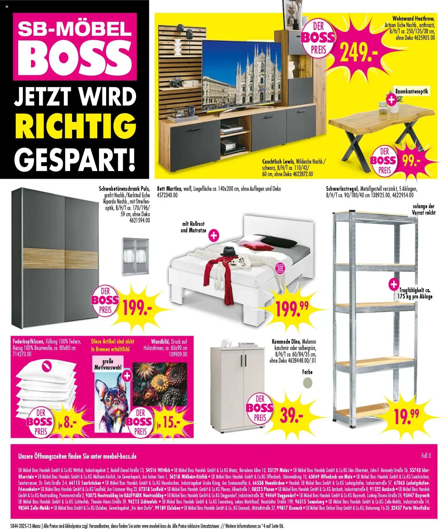 SB Möbel Boss Prospekt - Mainz	 (2025-10-25 - 2025-10-31)