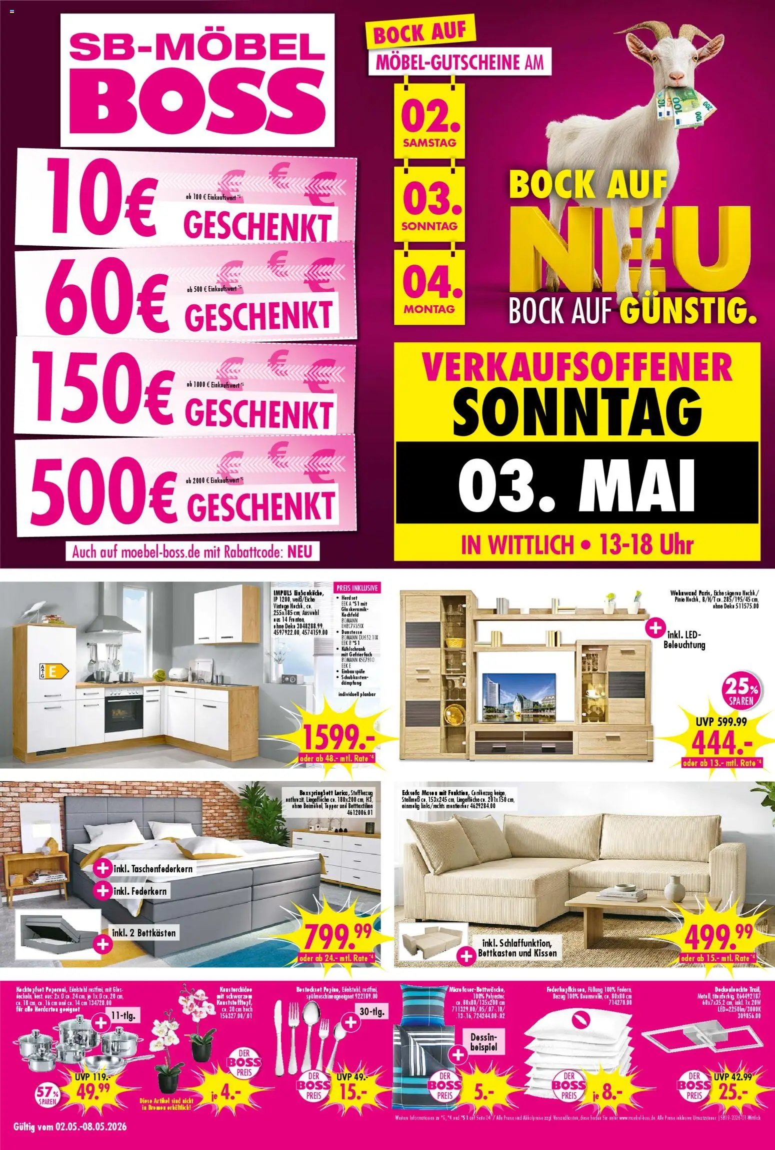 SB Möbel Boss Prospekt Wittlich (2026-05-01 - 2026-05-08)