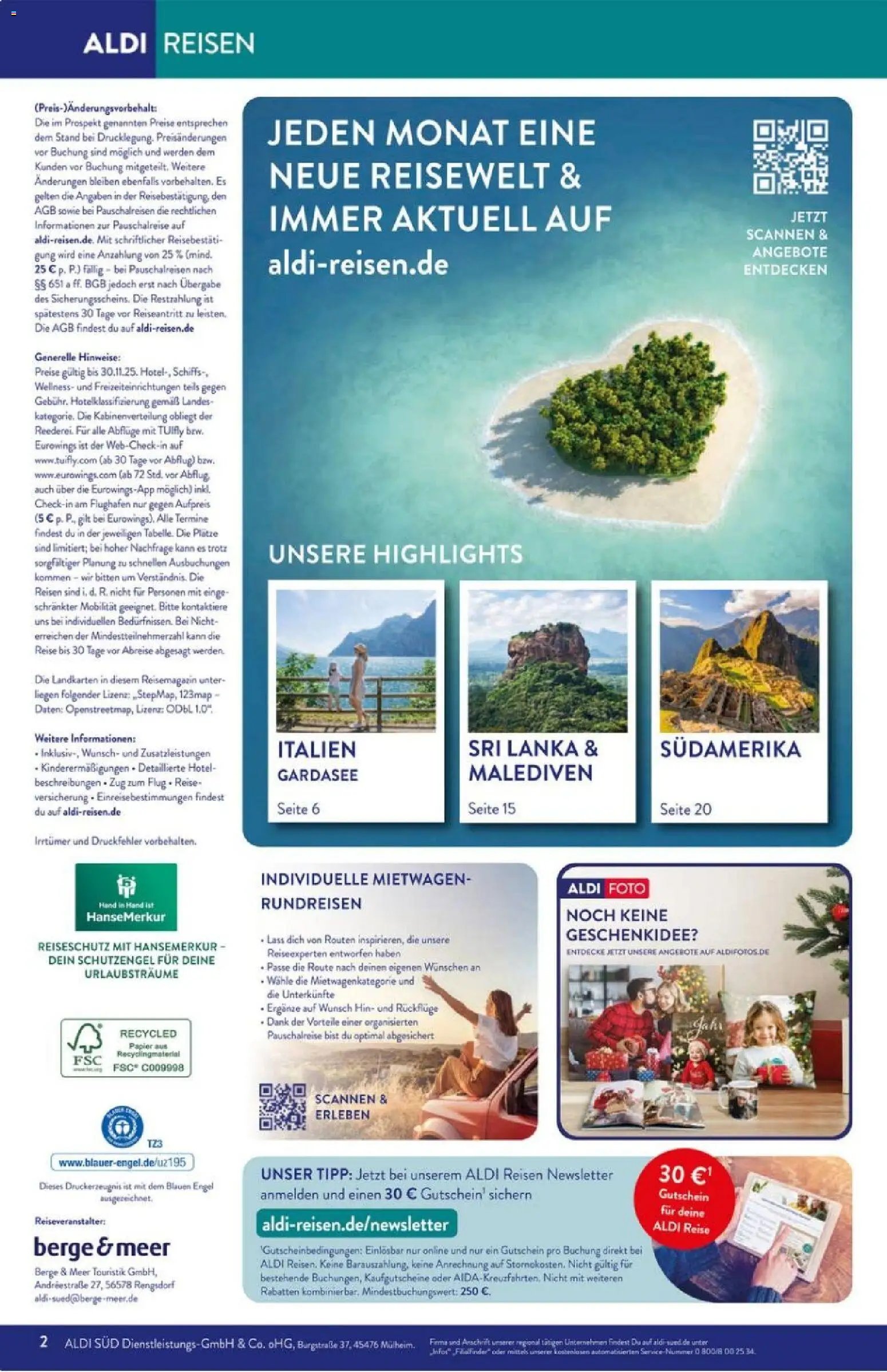 Aldi Reisen Prospekt 	 (2025-11-01 - 2025-11-30)