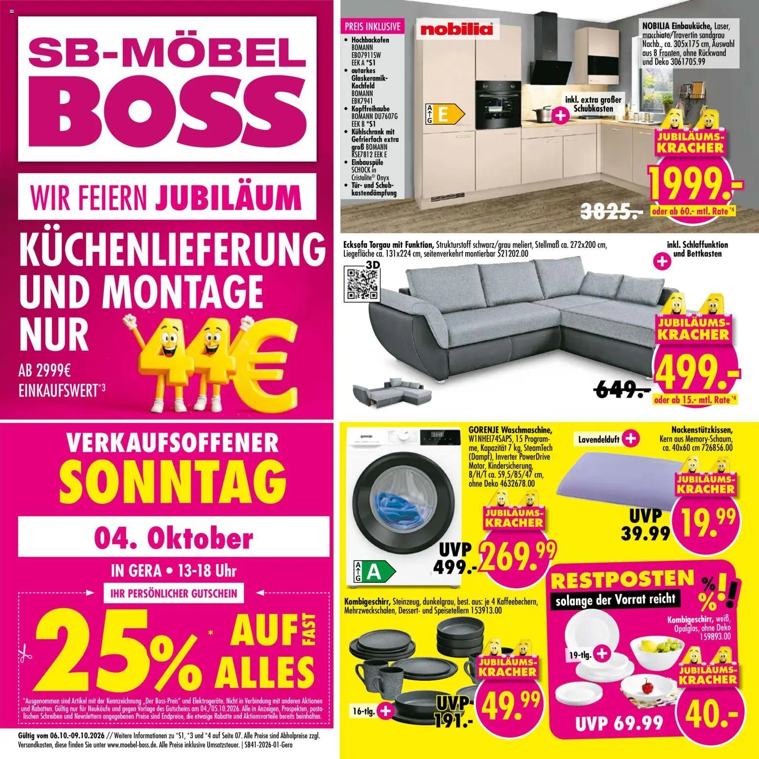 SB Möbel Boss Prospekt Gera