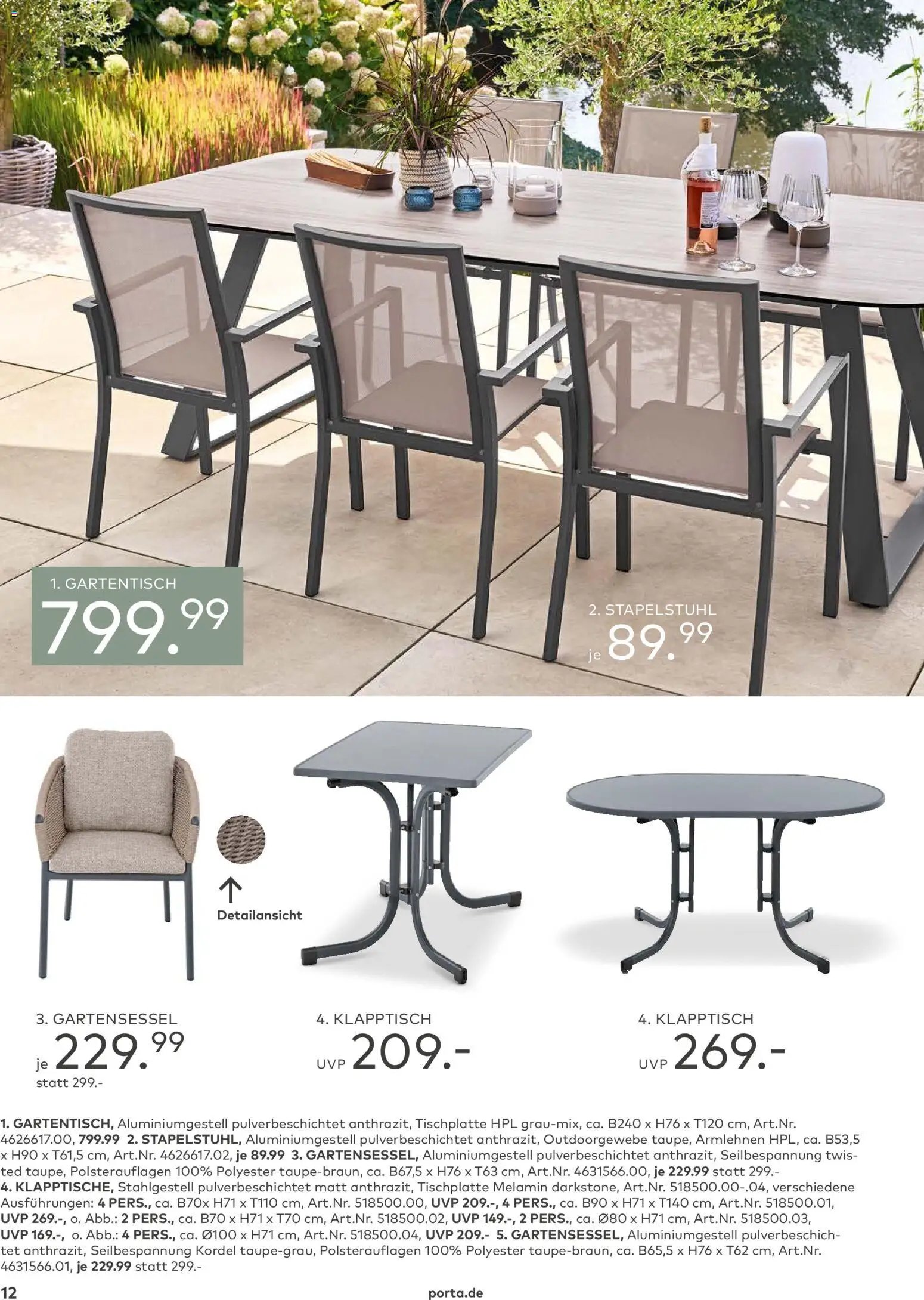 Porta! Gartenmöbel Katalog