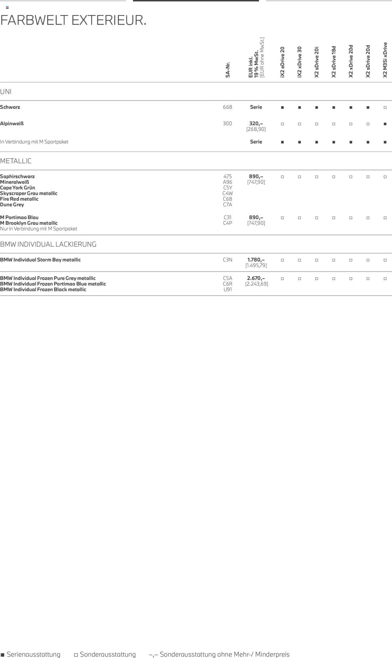 BMW X2 (2025-07-01 - 2026-06-30) | 12