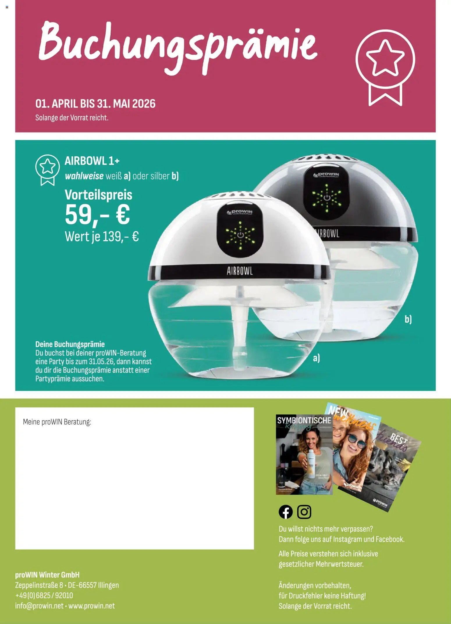 Angebote ProWIN April / Mai 2026
