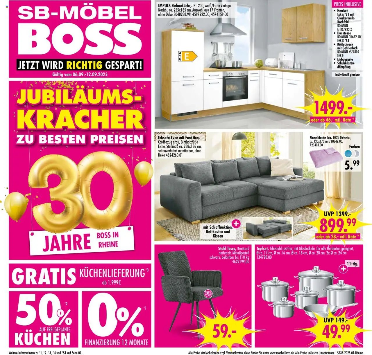 SB Möbel Boss Prospekt Rheine 	 (2025-09-06 - 2025-09-12) | 1