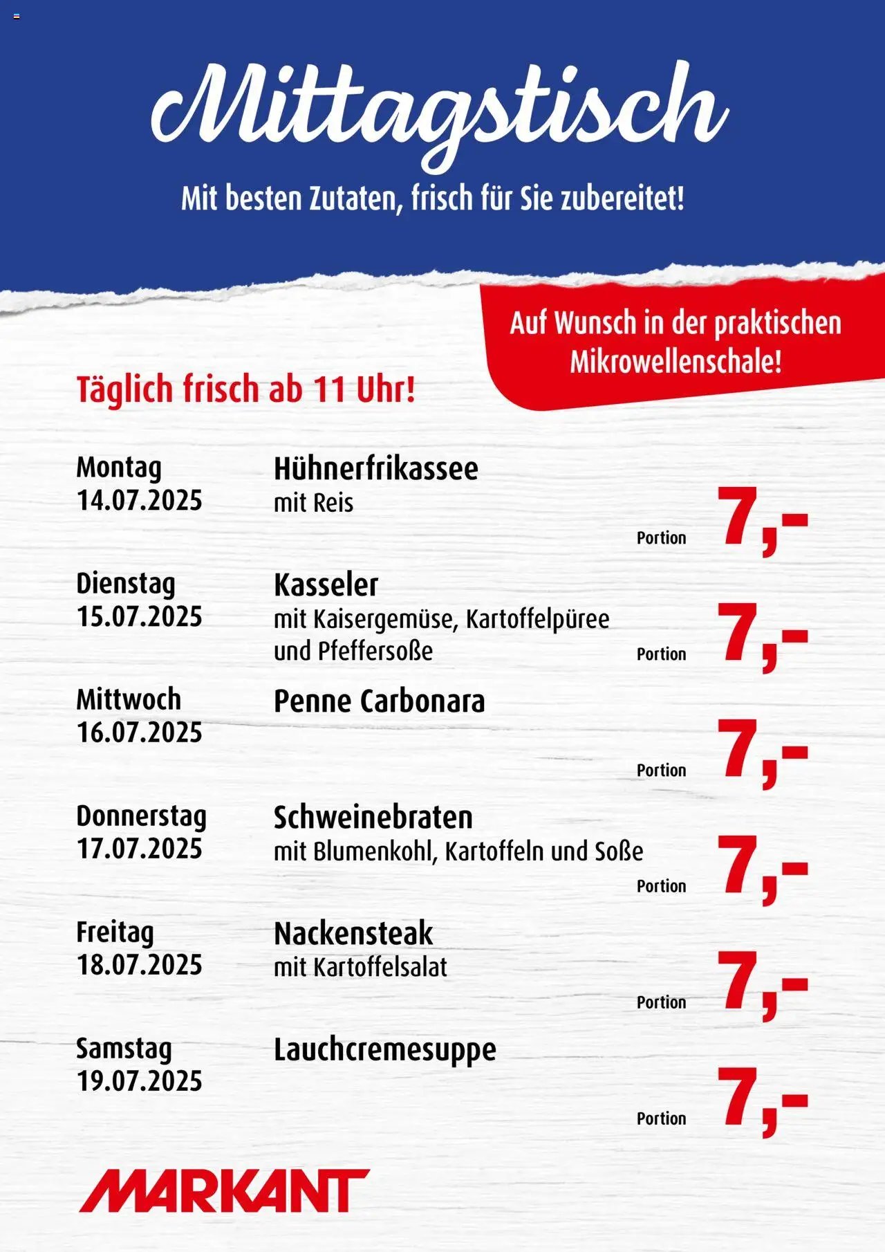Markant  Mittagstisch (2025-07-14 - 2025-07-19) | 1