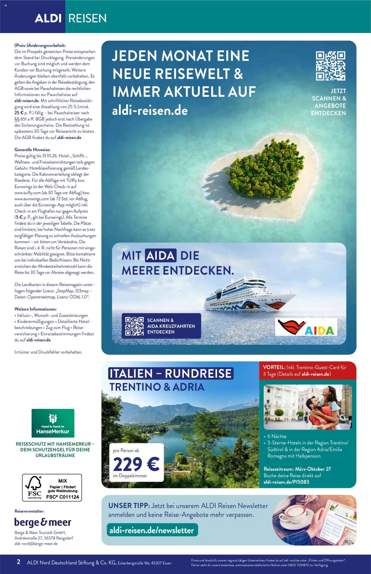 Aldi Reisen  Reisemagazin