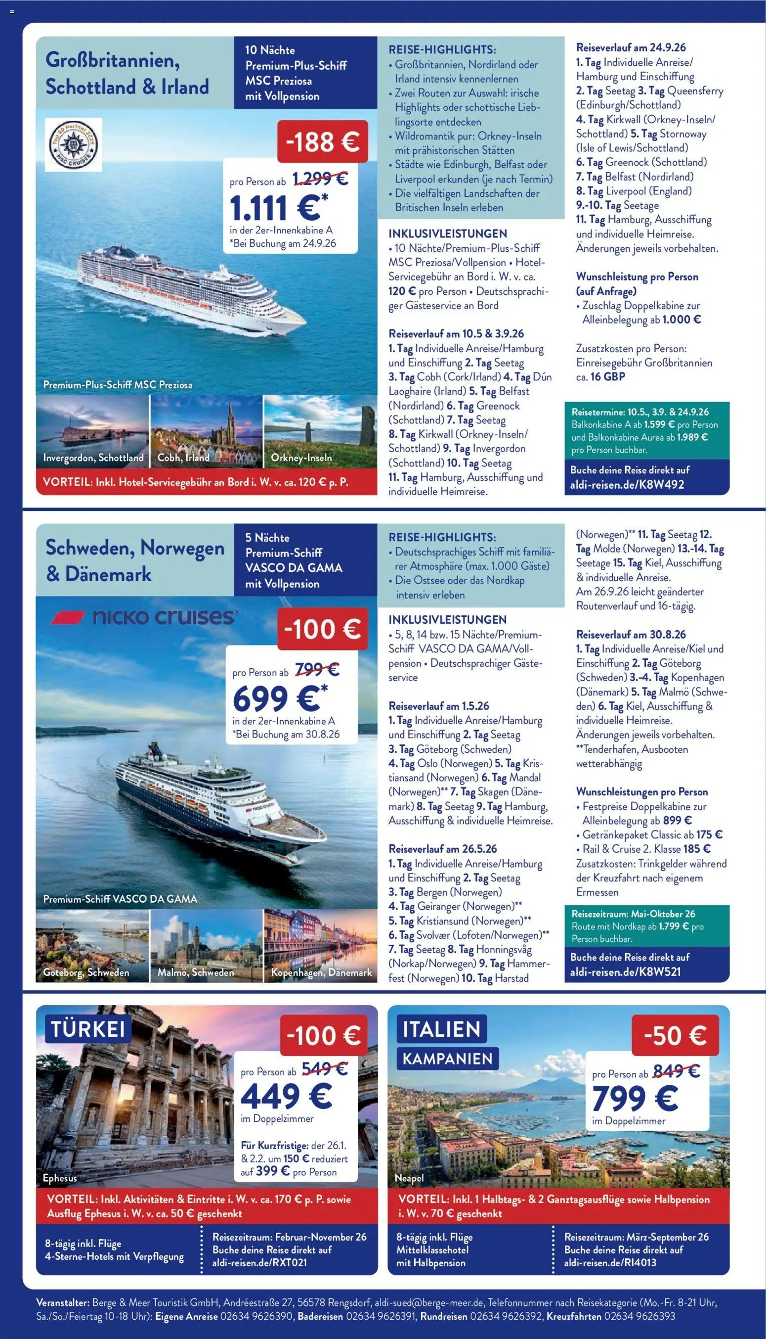 Aldi Reisen Highlight-Flyer