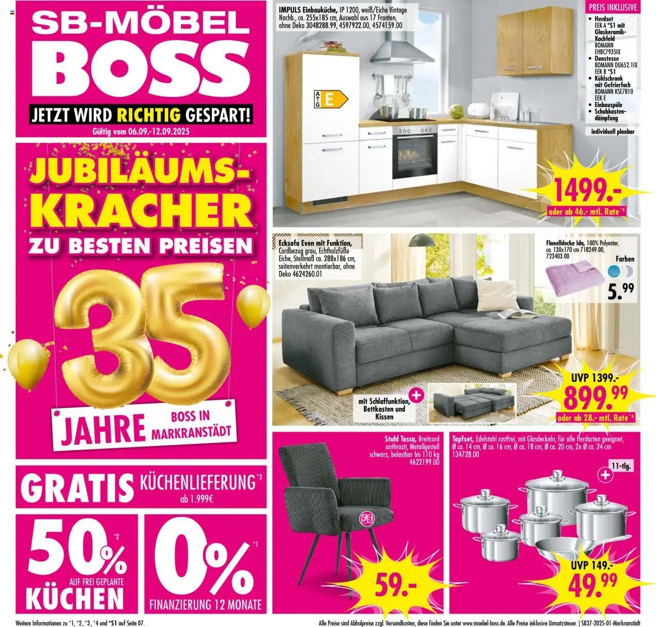 SB Möbel Boss Prospekt Markranstädt	 (2025-09-06 - 2025-09-12) | 1