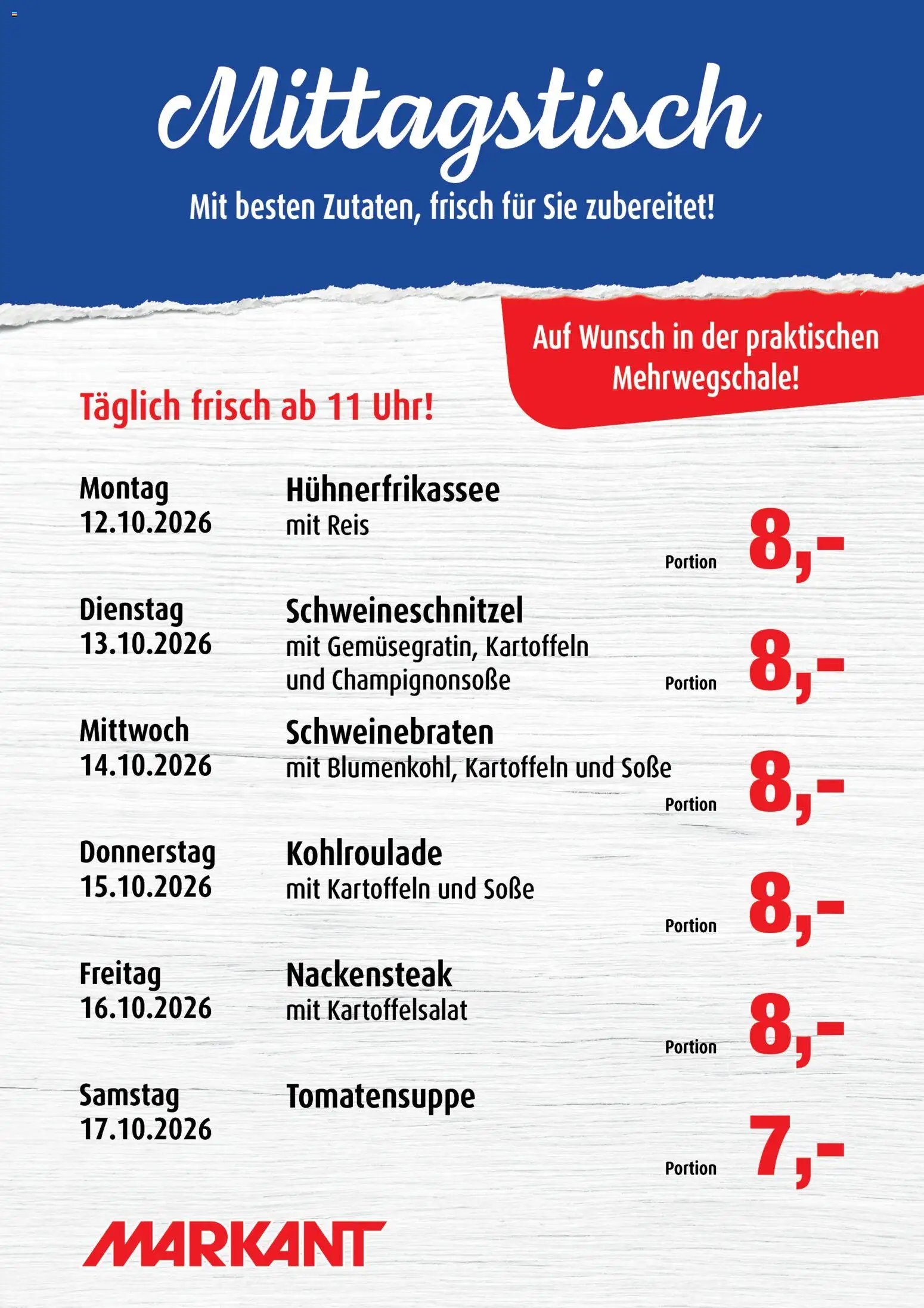 Markant Mittagstisch