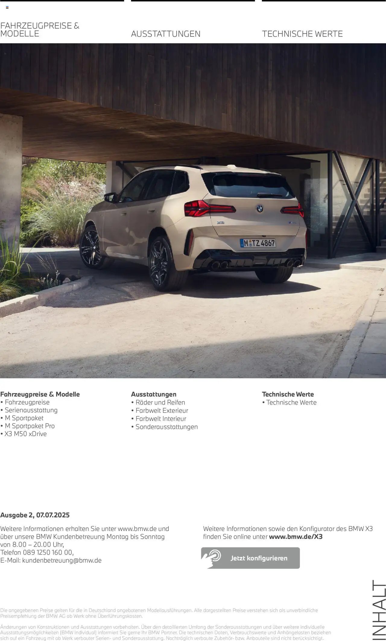 BMW X3  (2025-08-01 - 2026-07-31) | 2