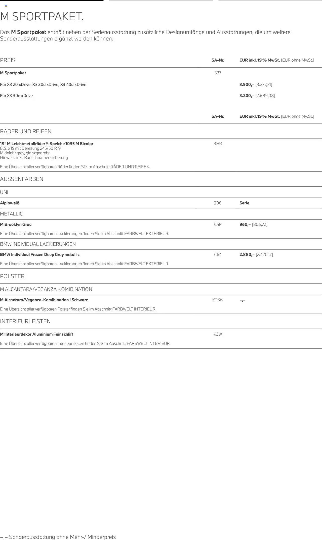 BMW X3  (2025-08-01 - 2026-07-31) | 9