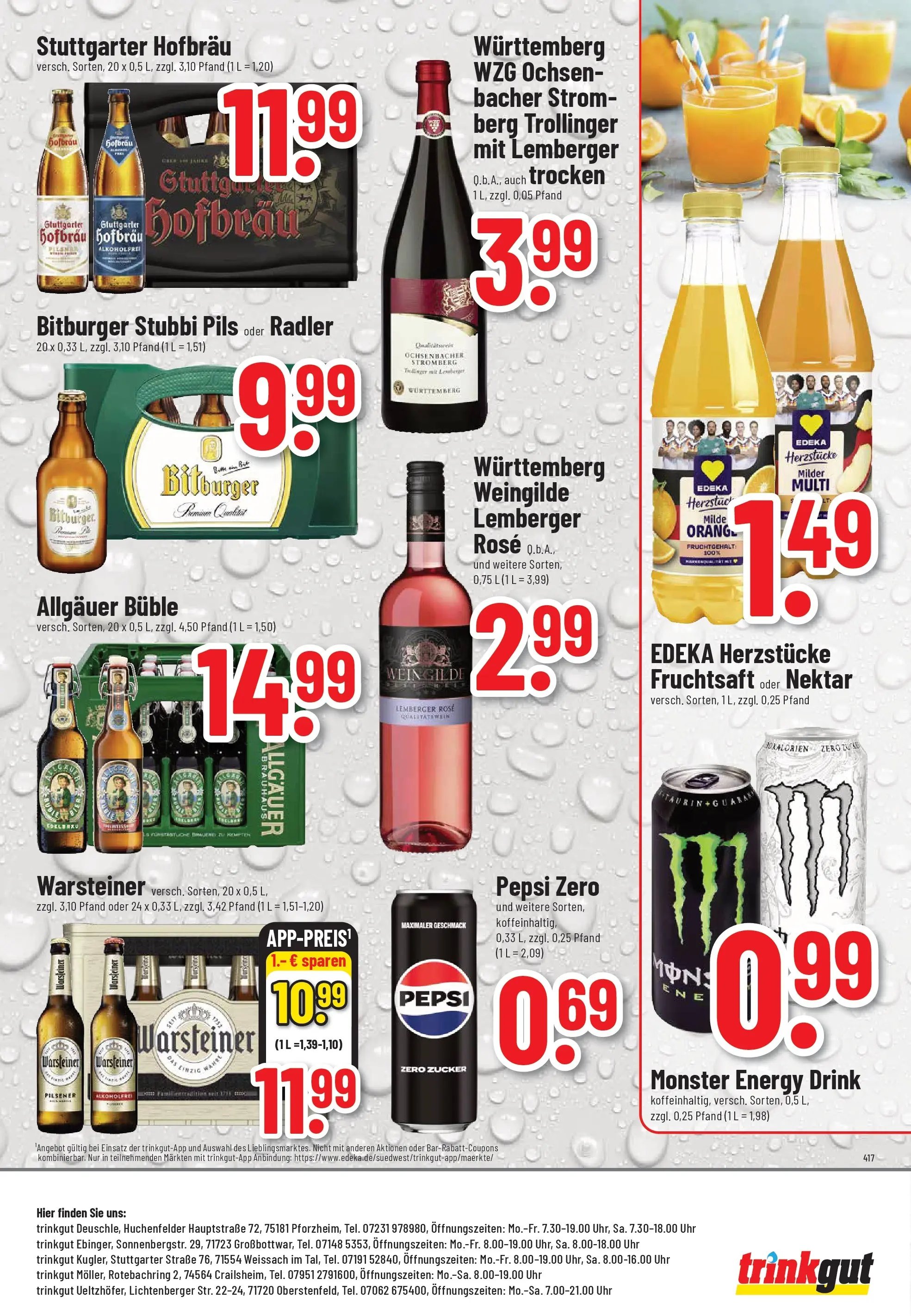 Trinkgut Prospekt Pforzheim	